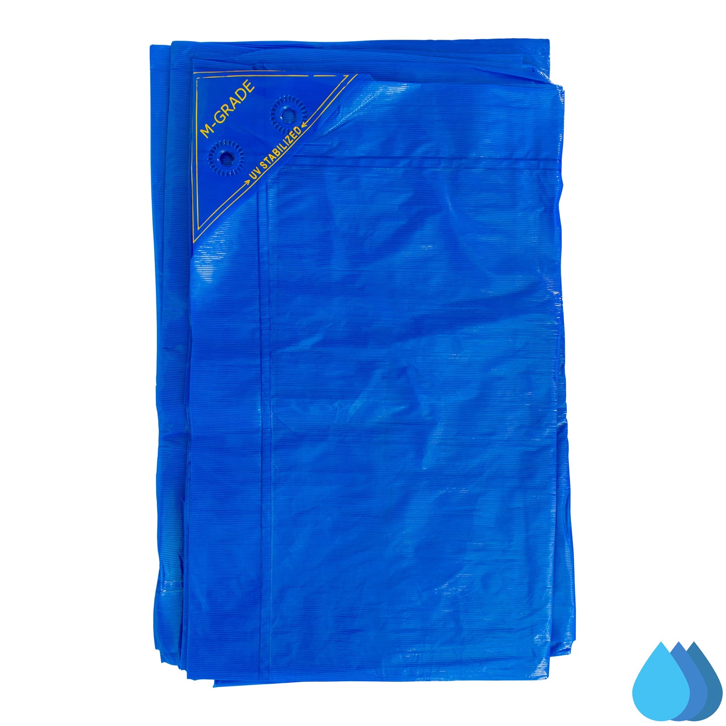 3m x 4m Blue LLDPE Tarpaulins, M-Grade 100 GSM