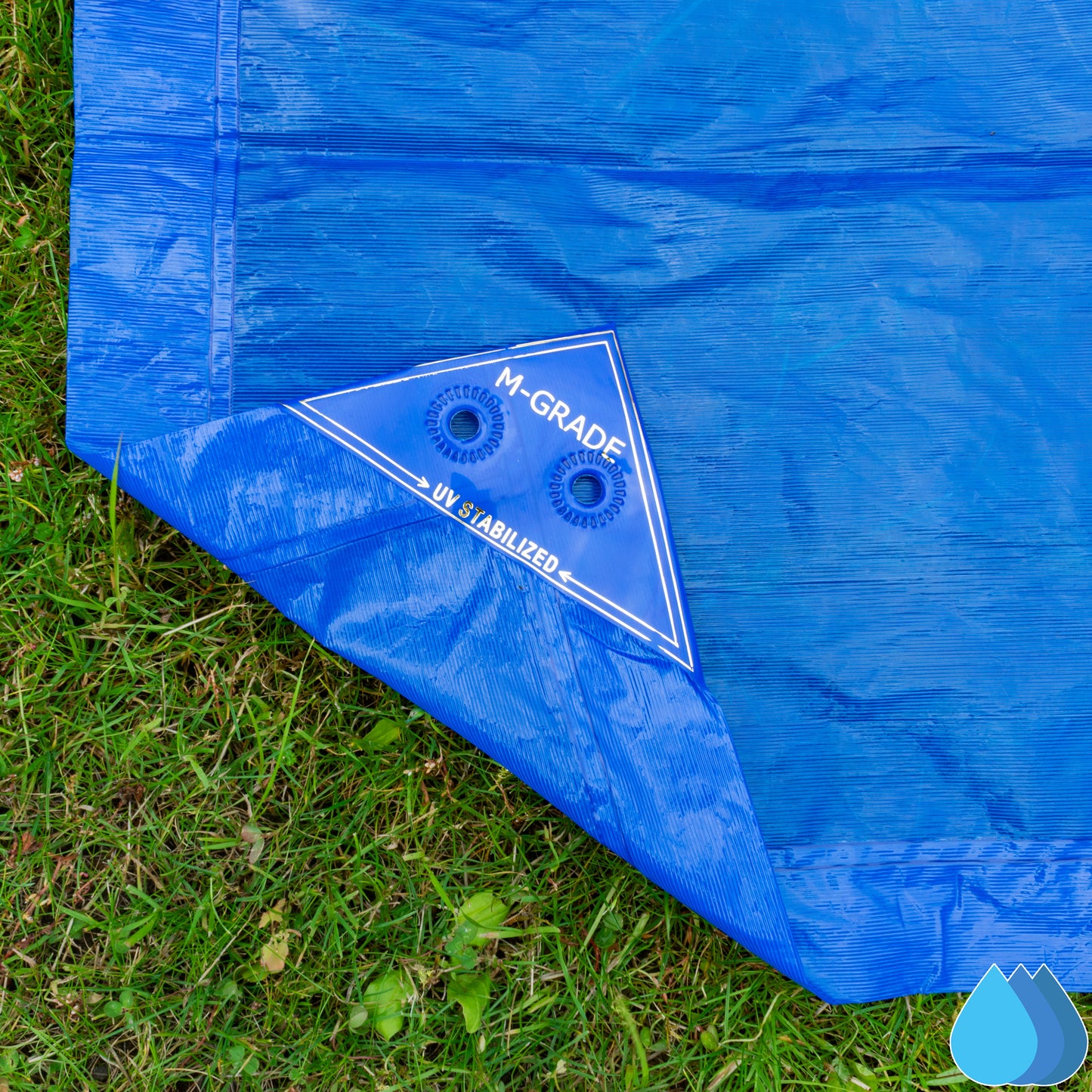 3m x 4m Blue LLDPE Tarpaulins, M-Grade 100 GSM