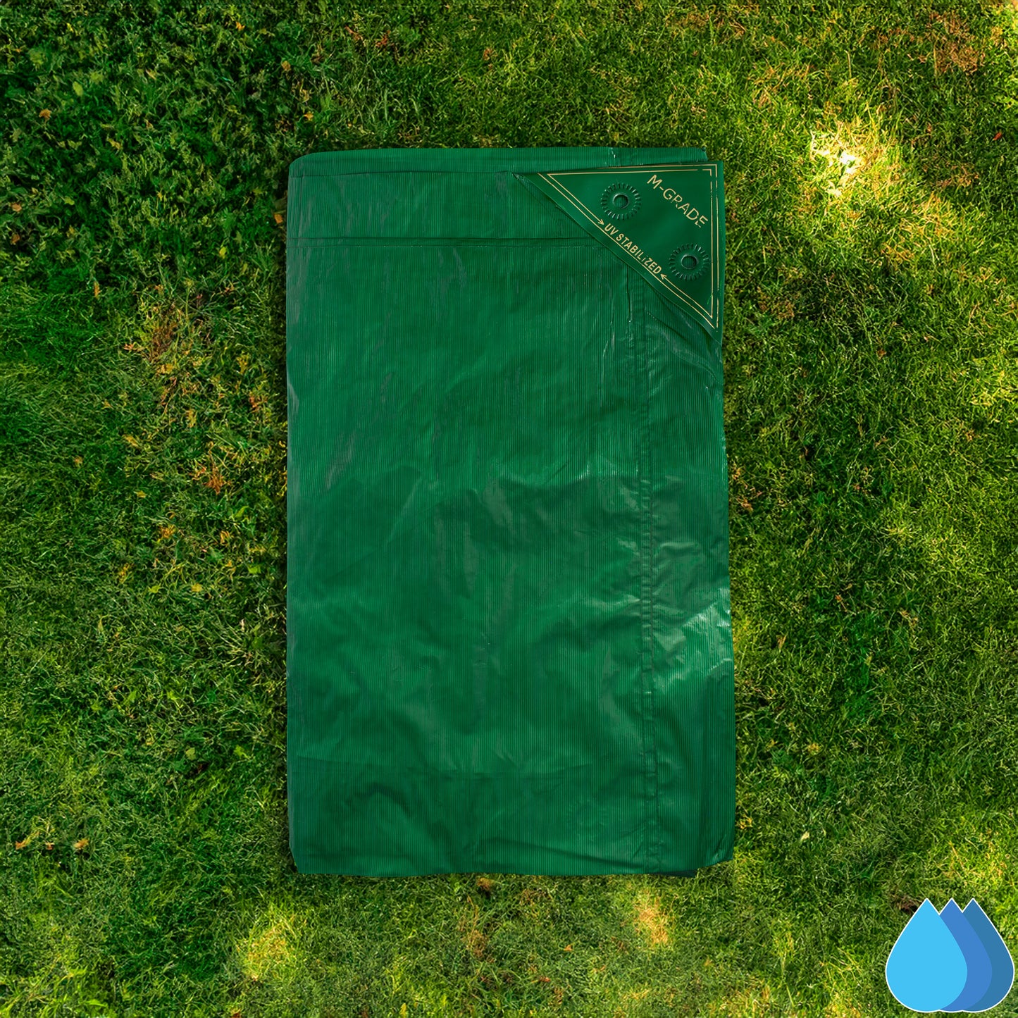 2m x 3m Green LLDPE Tarpaulins, M-Grade 100 GSM