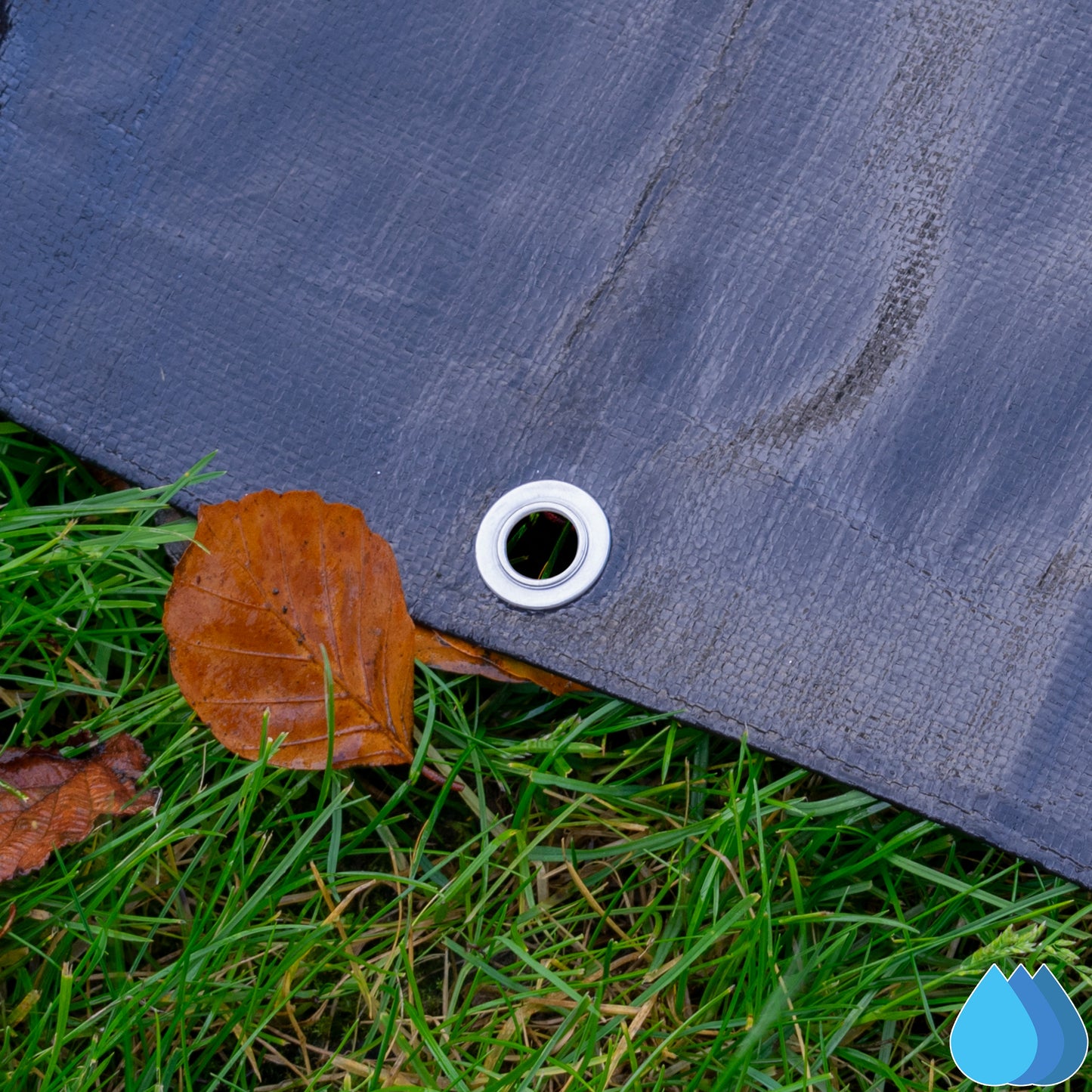 2m x 2m Black & Silver Tarpaulins, L-Grade 220 GSM