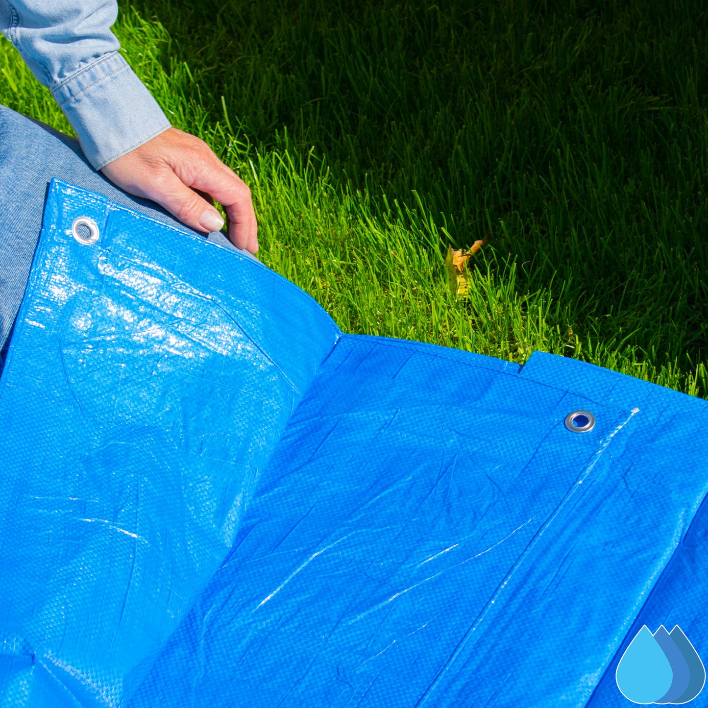 2m x 2m Blue Tarpaulins, S-Grade 50 GSM