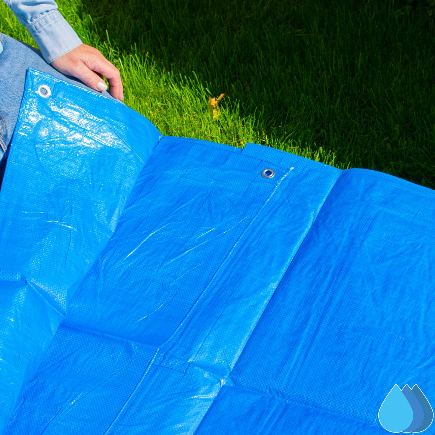 2m x 2m Blue Tarpaulins, S-Grade 50 GSM