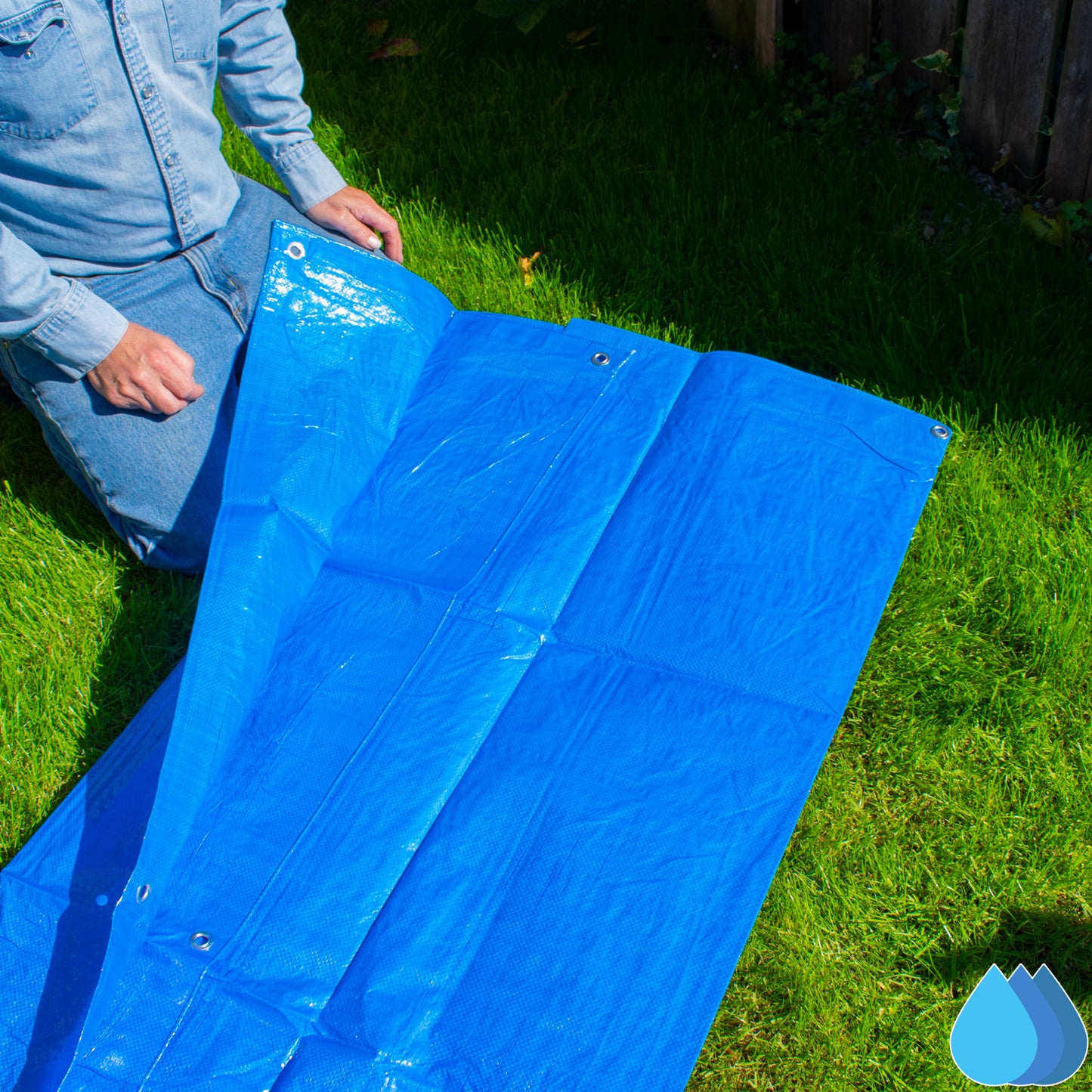2m x 2m Blue Tarpaulins, S-Grade 50 GSM