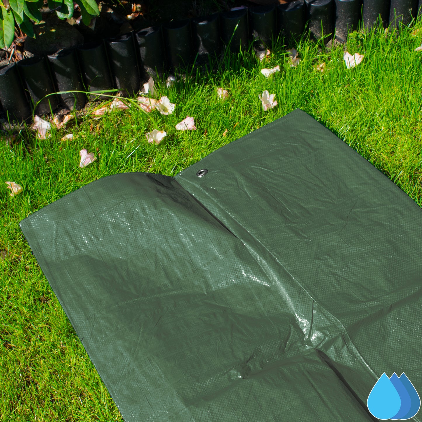 2m x 3m Green Tarpaulins, M-Grade 90 GSM