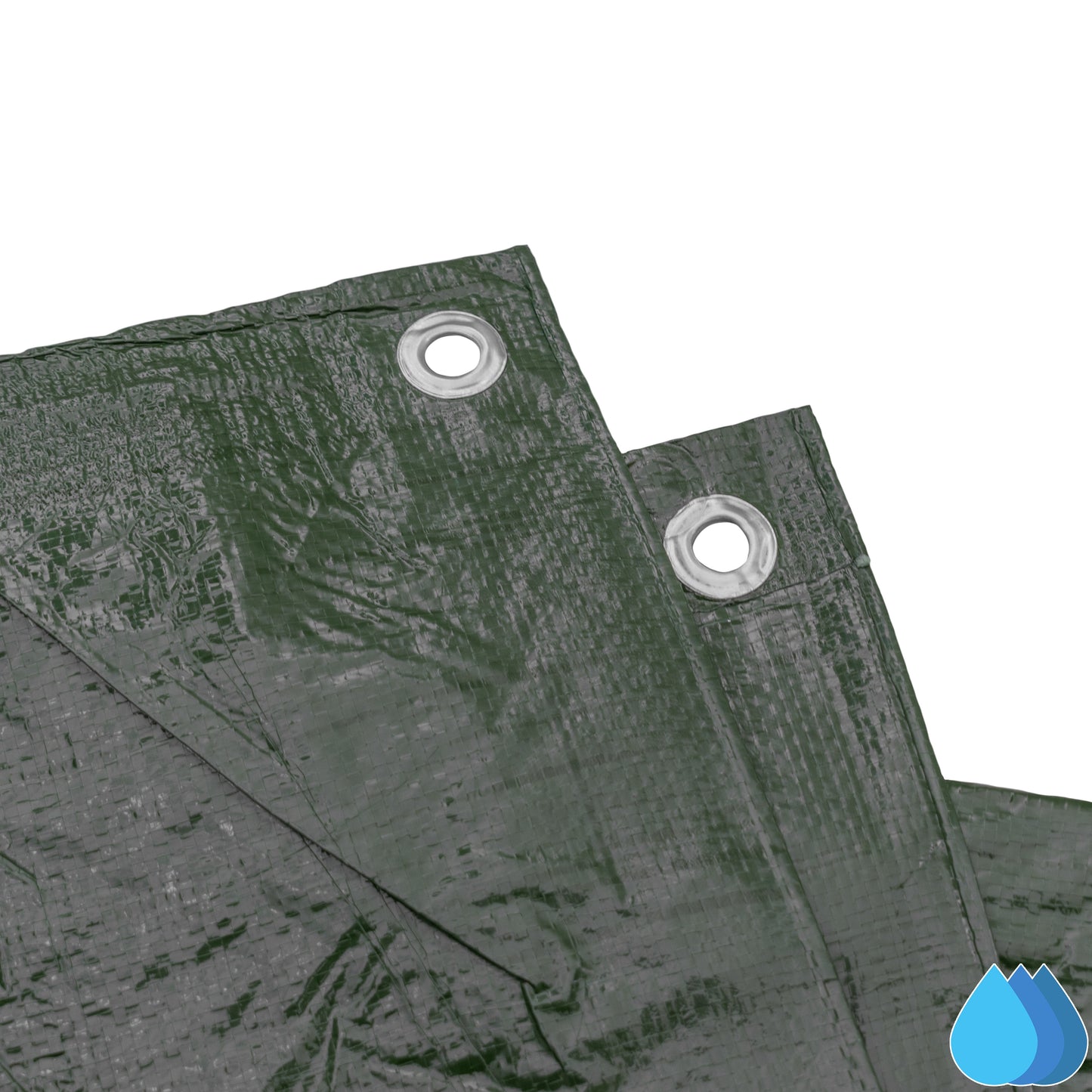 2m x 3m Green Tarpaulins, M-Grade 90 GSM