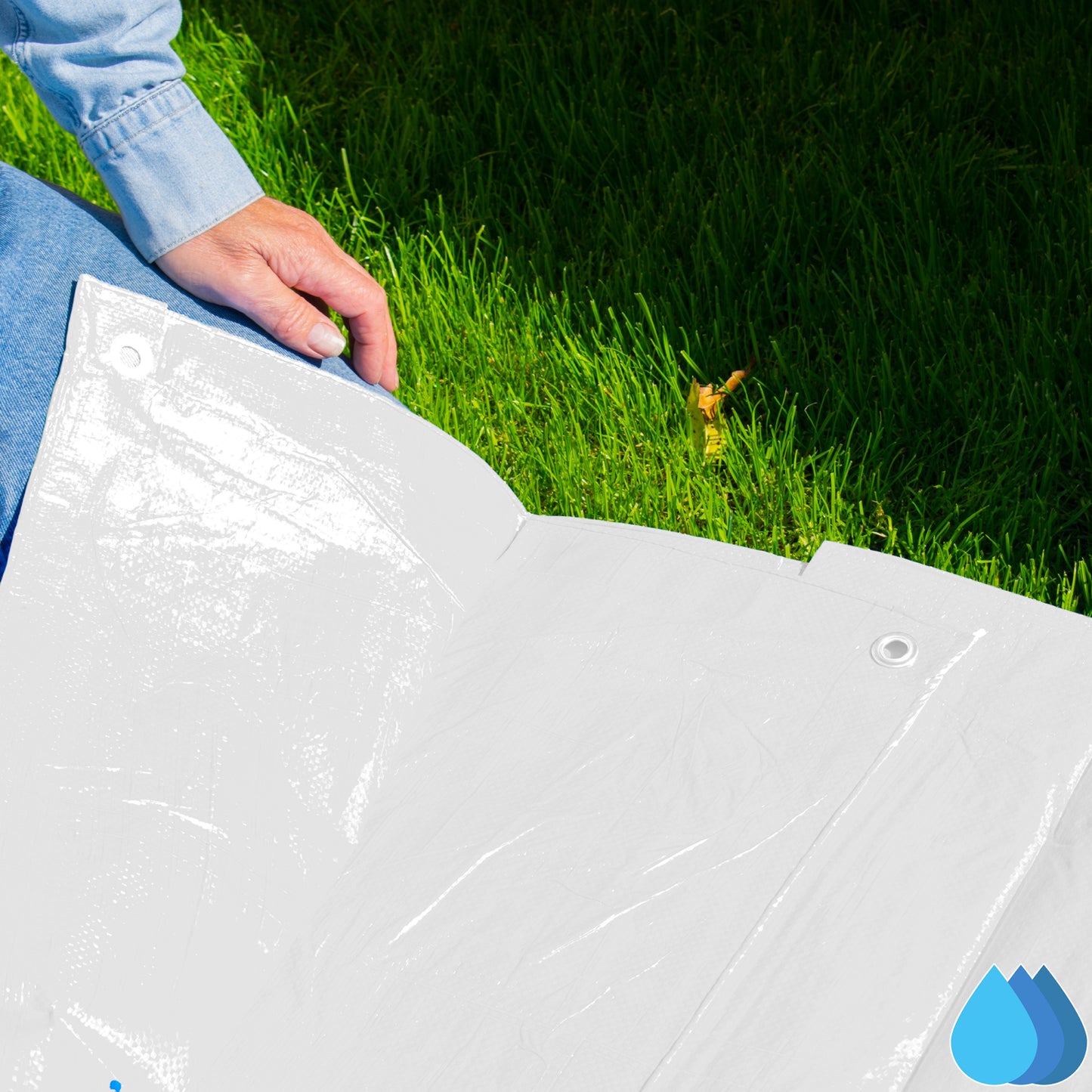 2m x 3m White Tarpaulins, M-Grade 90 GSM