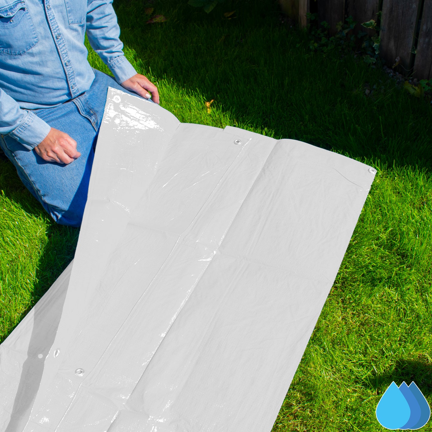 2m x 3m White Tarpaulins, M-Grade 90 GSM