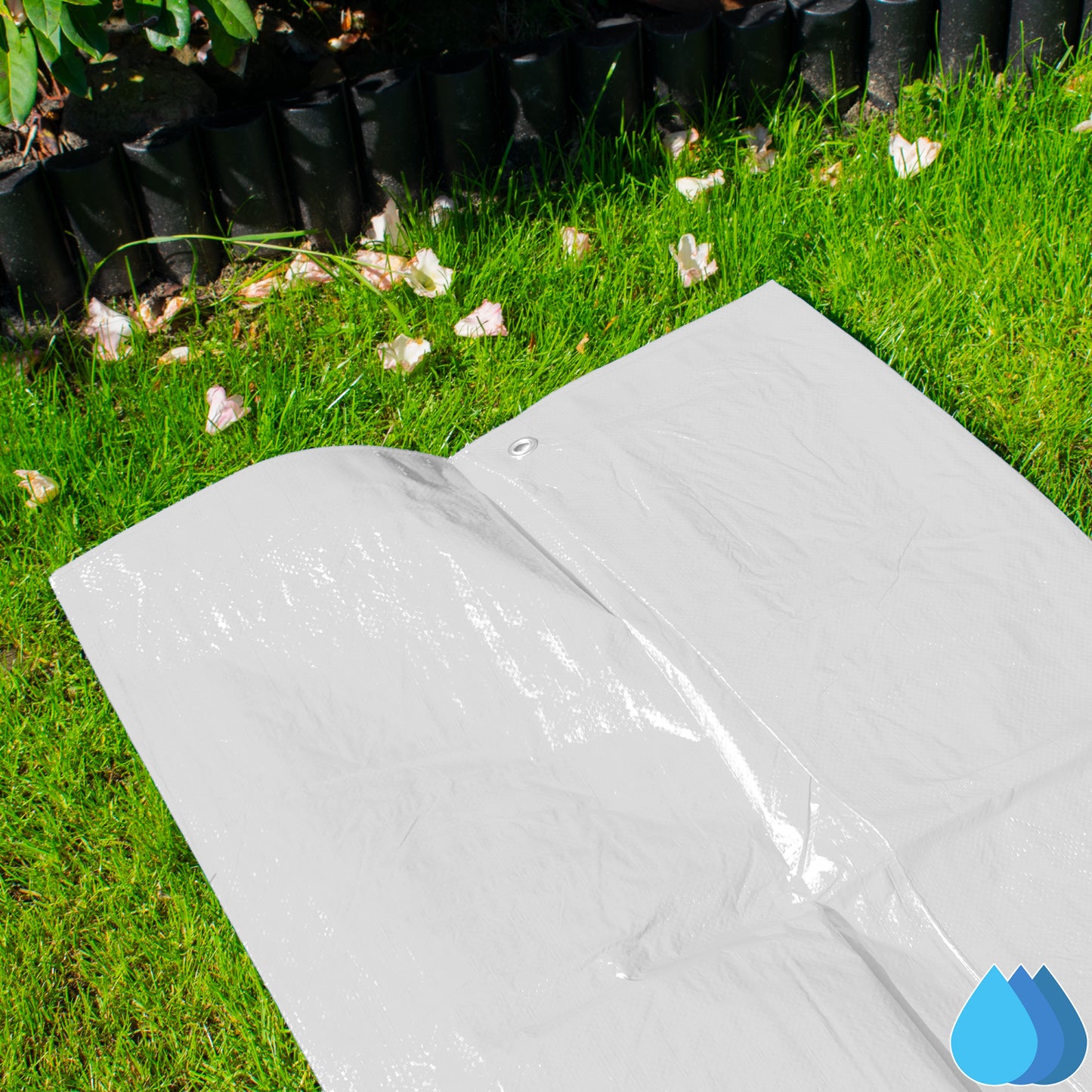 2m x 3m White Tarpaulins, M-Grade 90 GSM