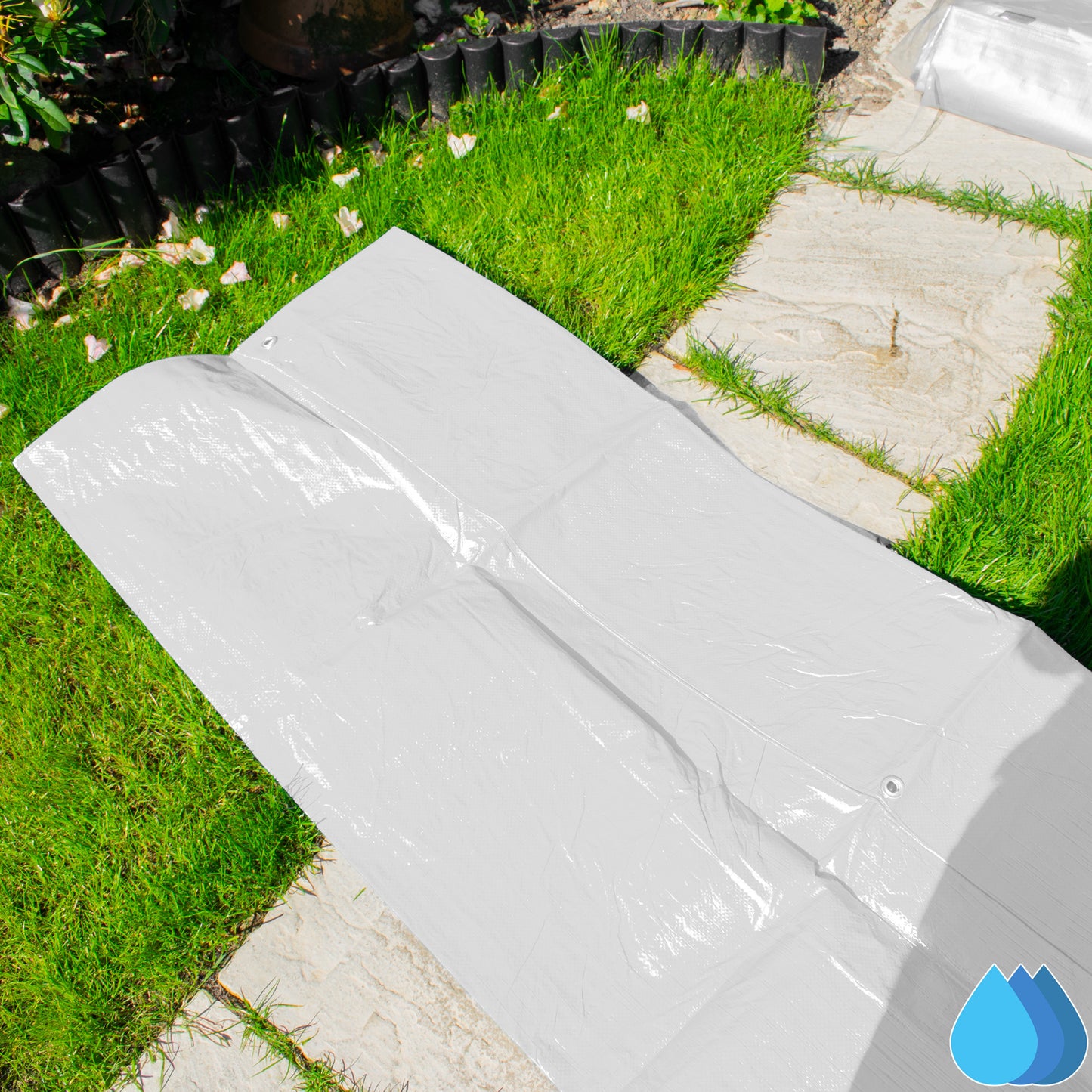 2m x 3m White Tarpaulins, M-Grade 90 GSM