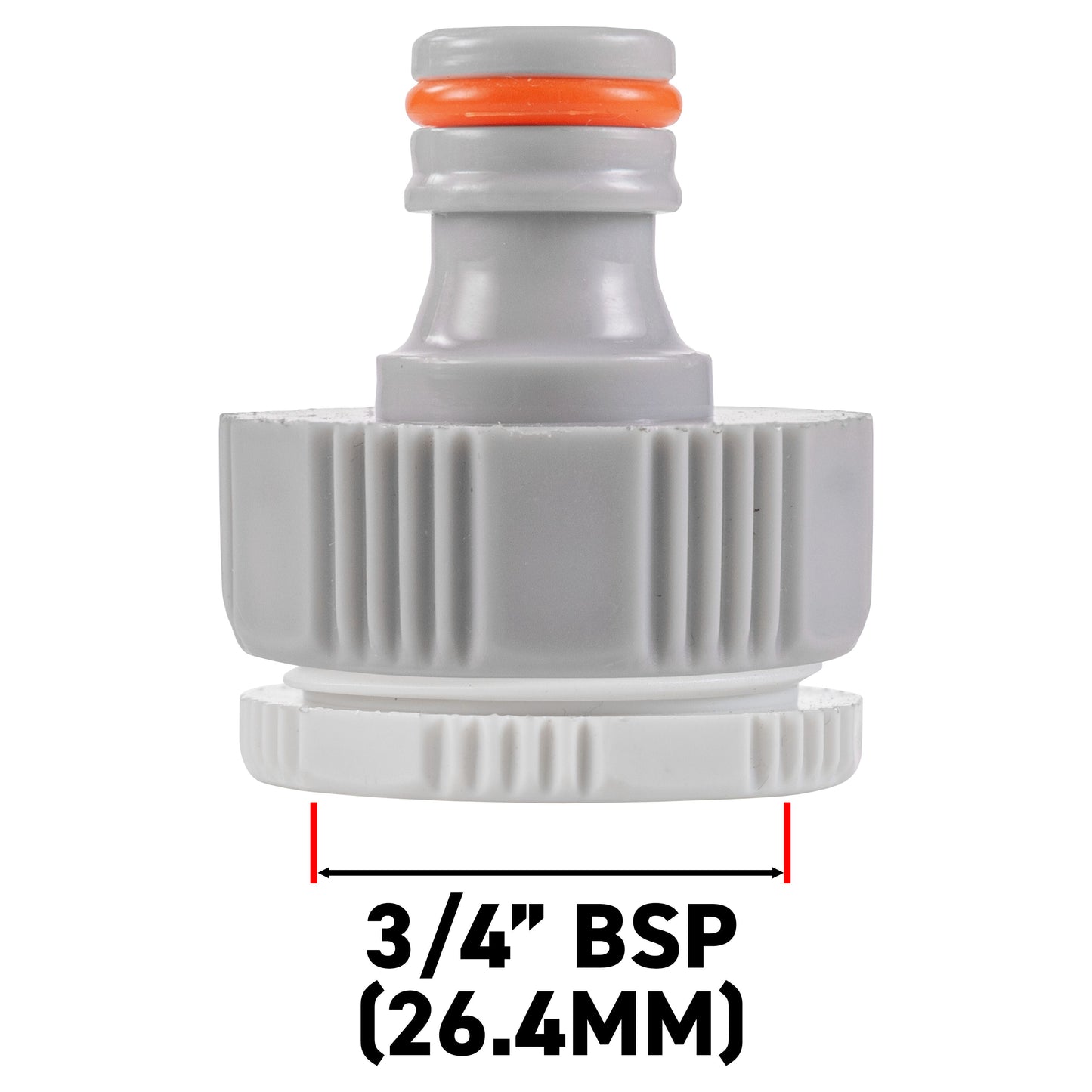 Female Tap Connector – 1” & 3/4” BSPF, Grey
