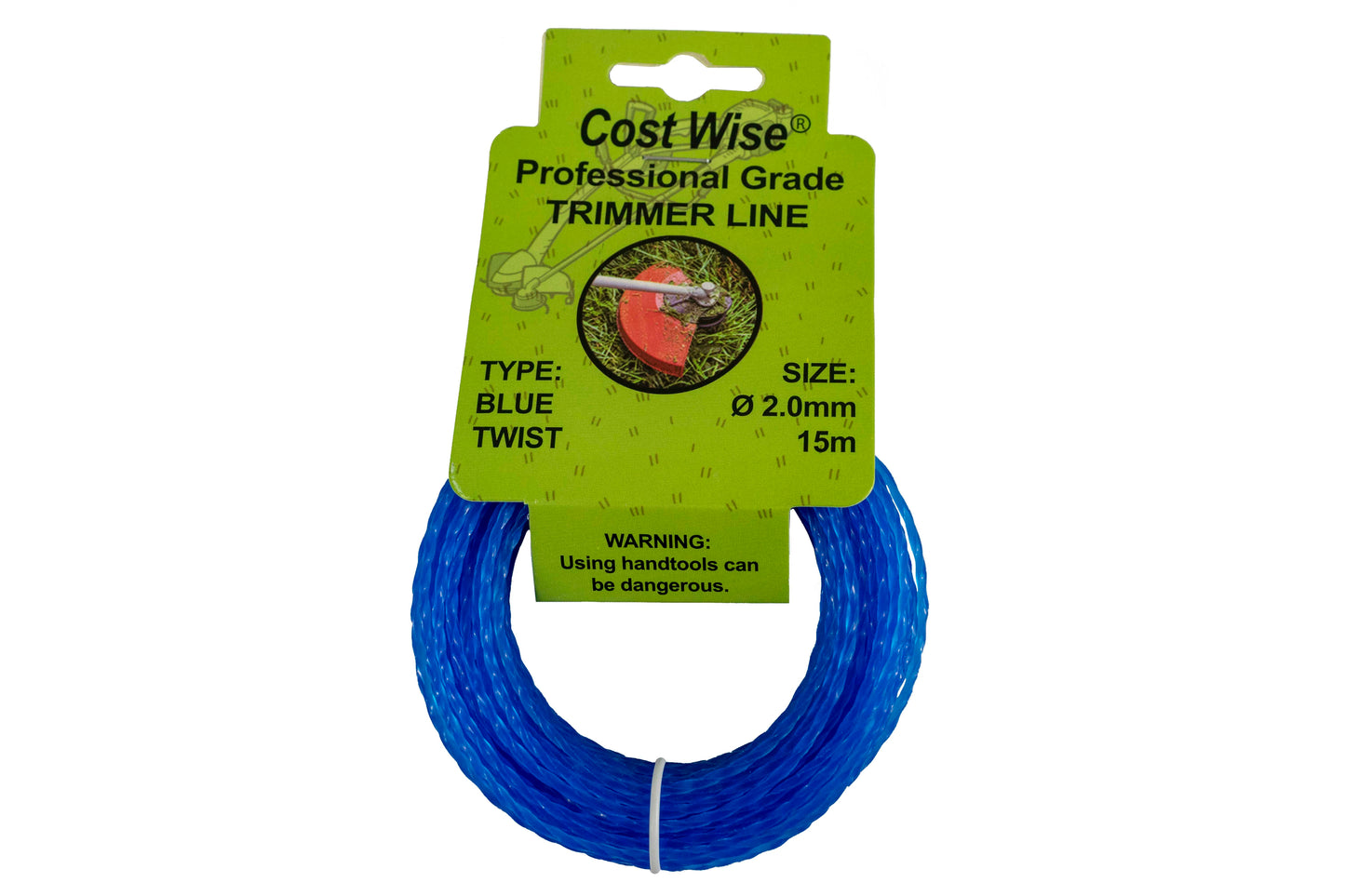 15m Twisted Blue Trimmer Line, 2mm