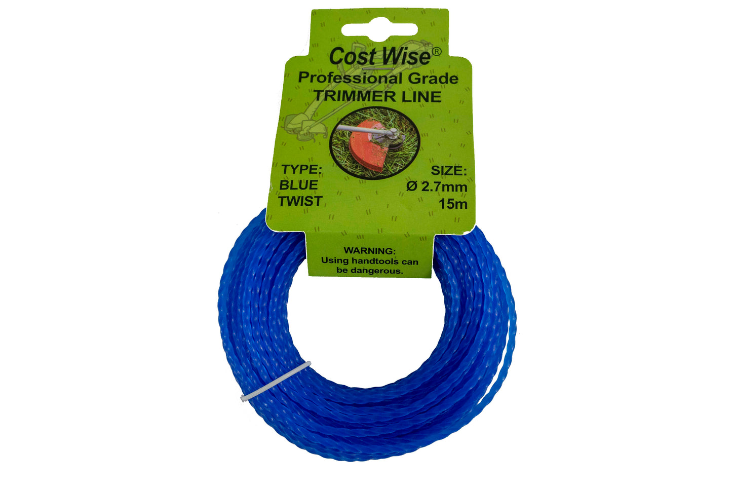 15m Twisted Blue Trimmer Line, 2.7mm