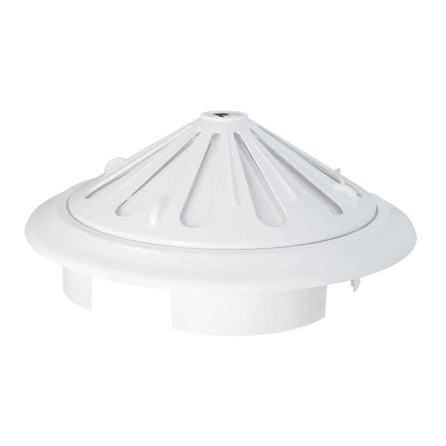 White Adjustable Round Louvre Vent, 80mm - 160mm
