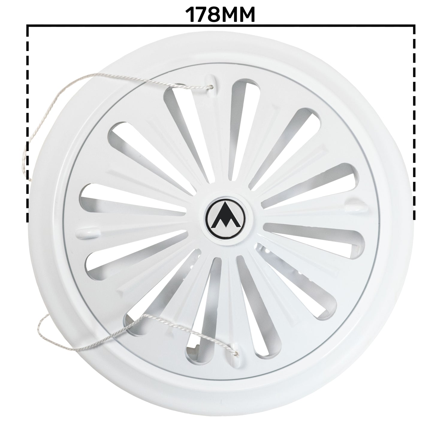 White Adjustable Round Louvre Vent, 80mm - 160mm