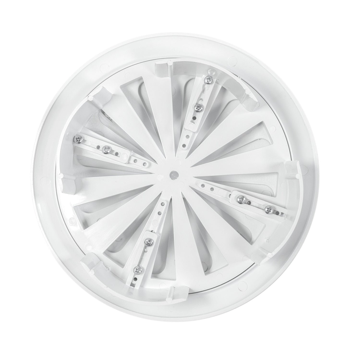 White Adjustable Round Louvre Vent, 80mm - 160mm