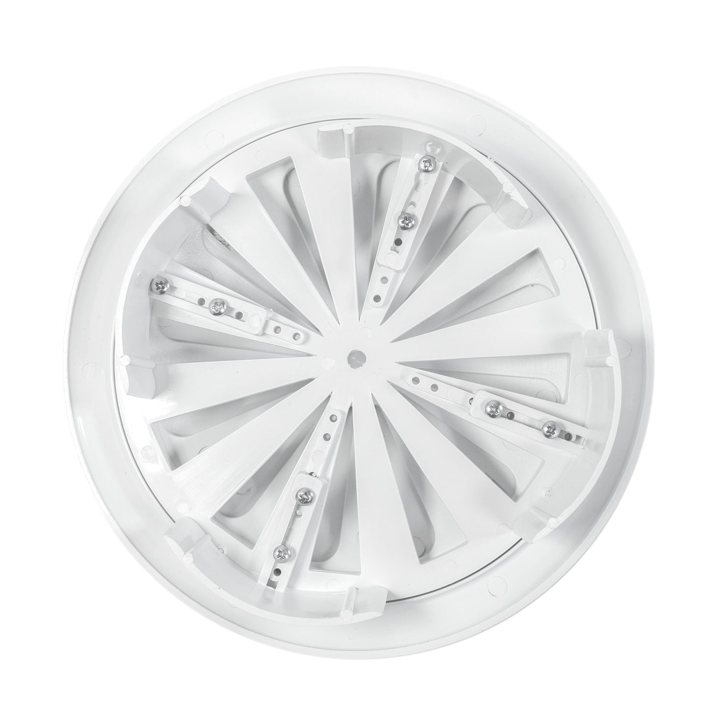 White Adjustable Round Louvre Vent, 80mm - 160mm