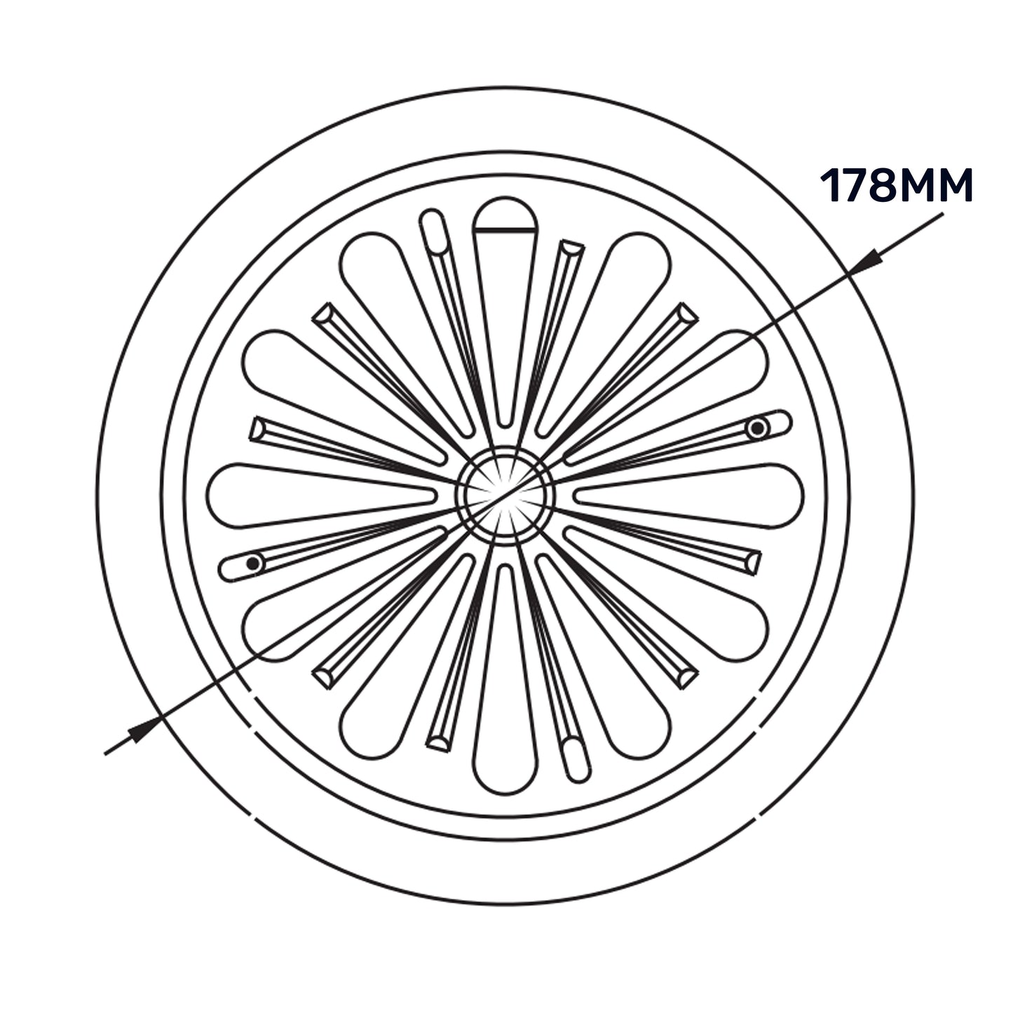 White Adjustable Round Louvre Vent, 80mm - 160mm