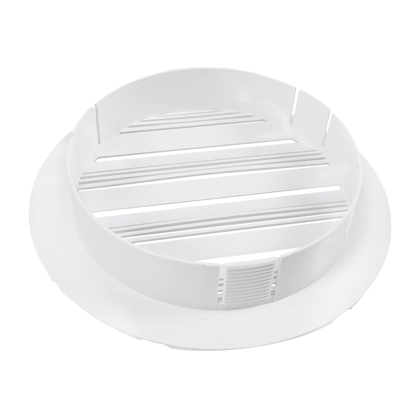 White Round Bella Louvre Vent, 100mm