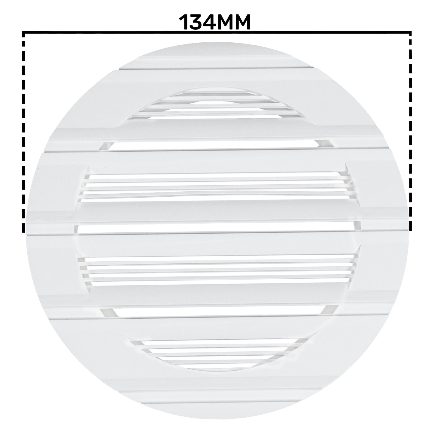 White Round Bella Louvre Vent, 100mm