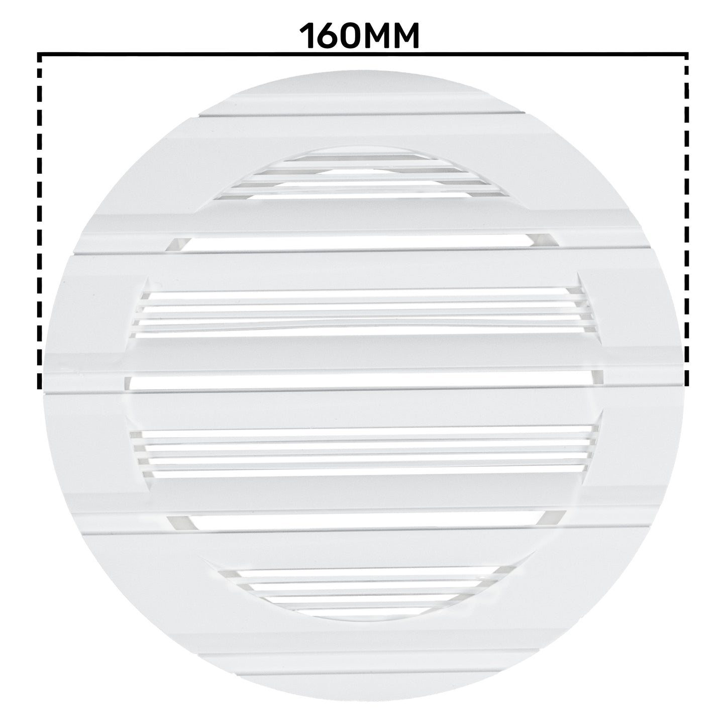 White Round Bella Louvre Vent, 125mm
