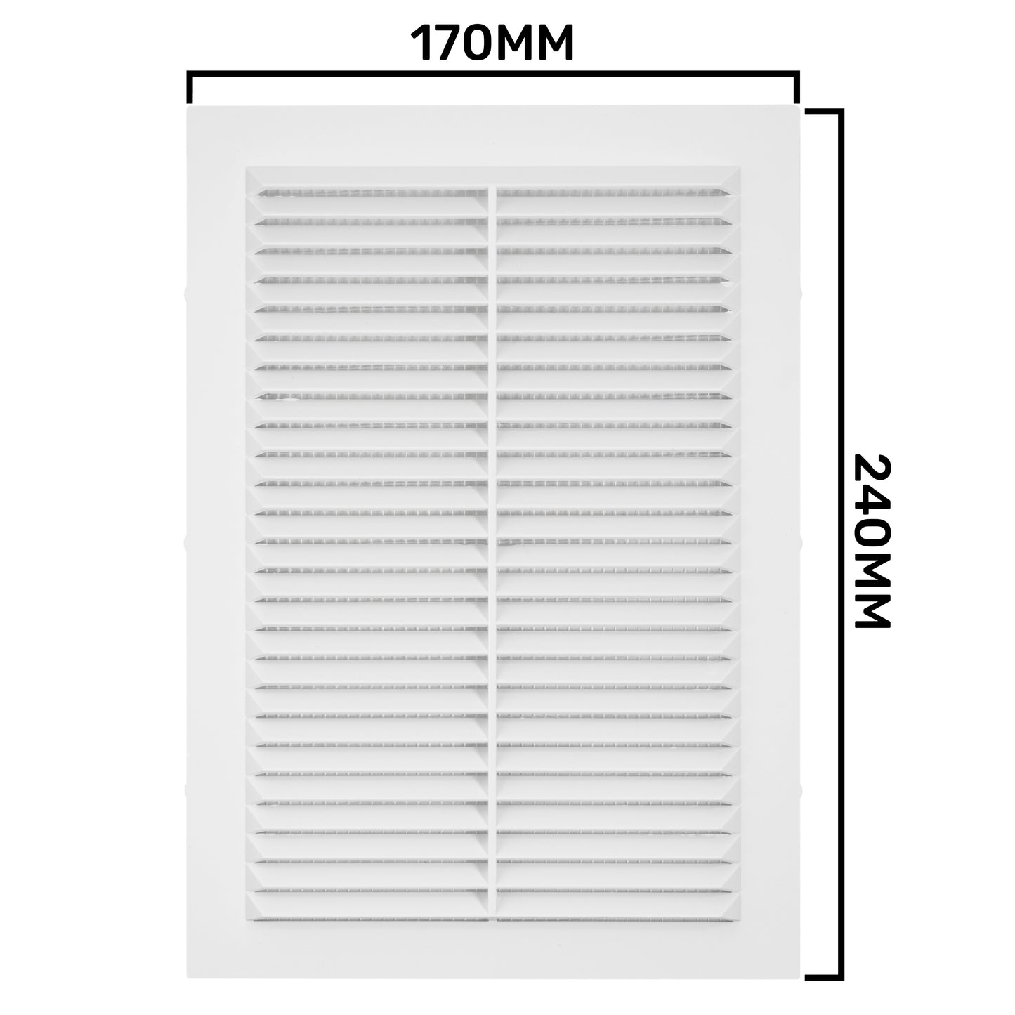White Louvre Vent with Fly Screen, 240mm x 170mm