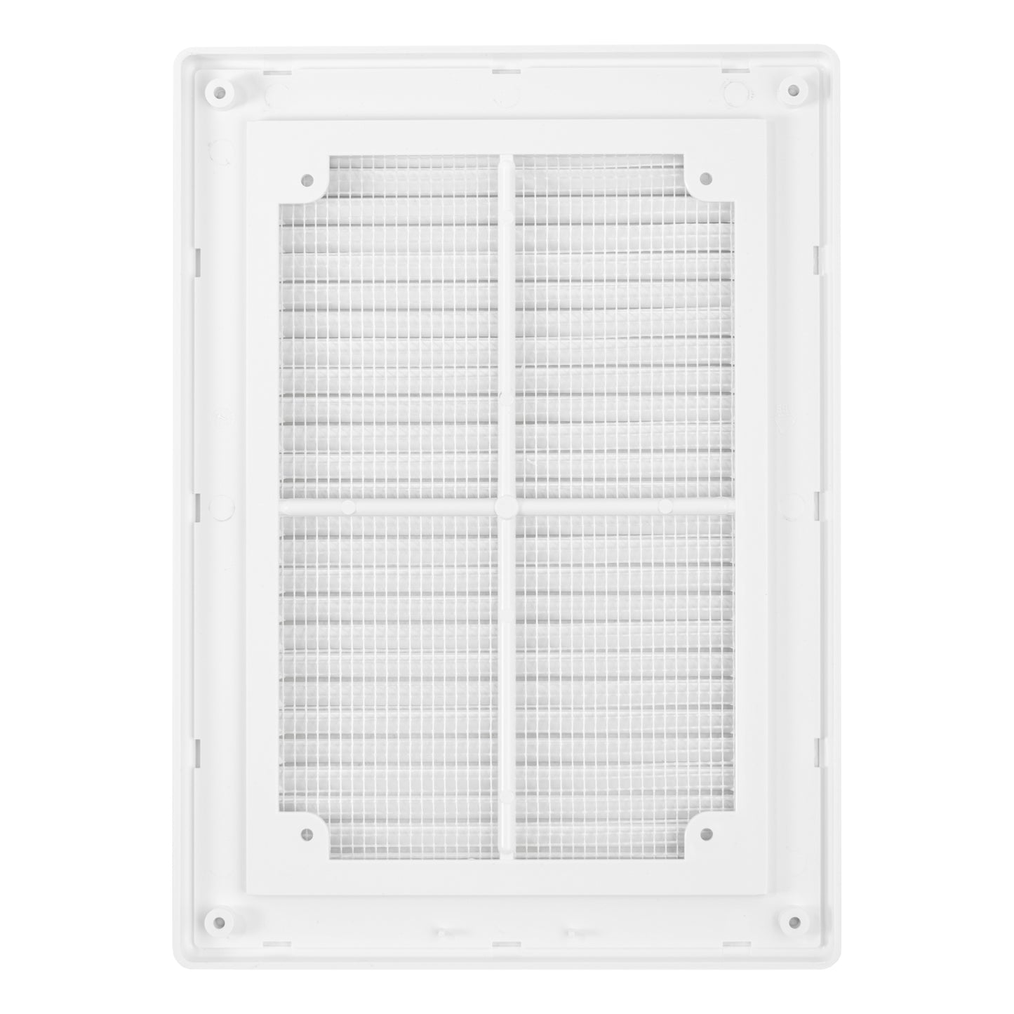 White Louvre Vent with Fly Screen, 180mm x 250mm