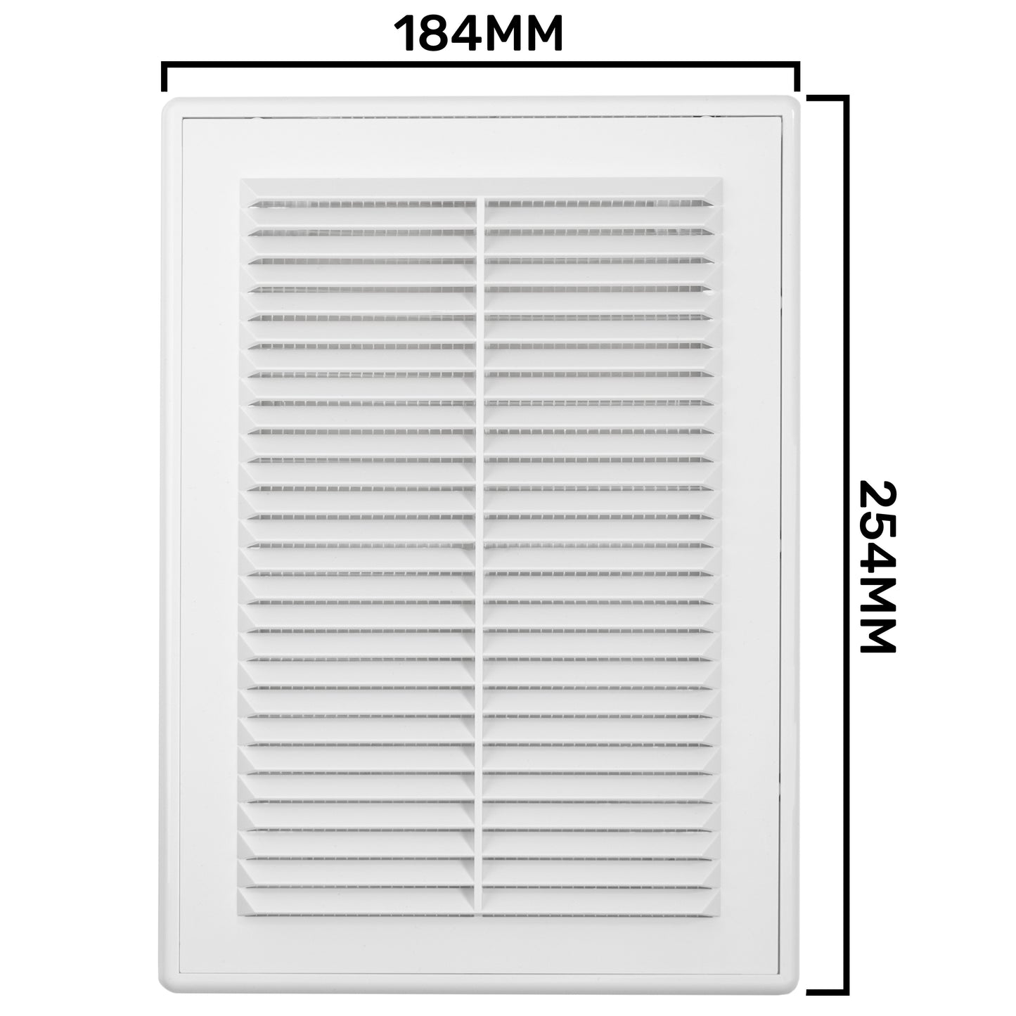 White Louvre Vent with Fly Screen, 180mm x 250mm