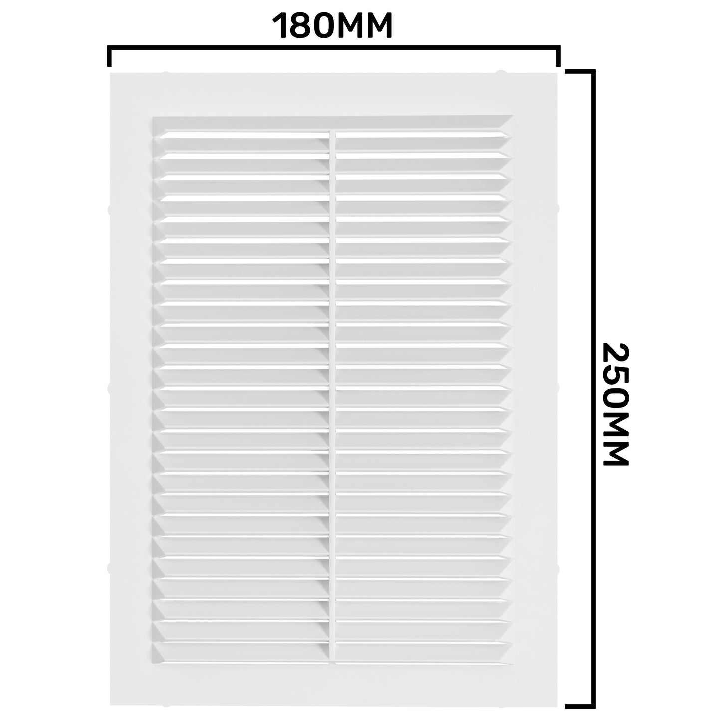 White Louvre Vent with Fly Screen, 180mm x 250mm