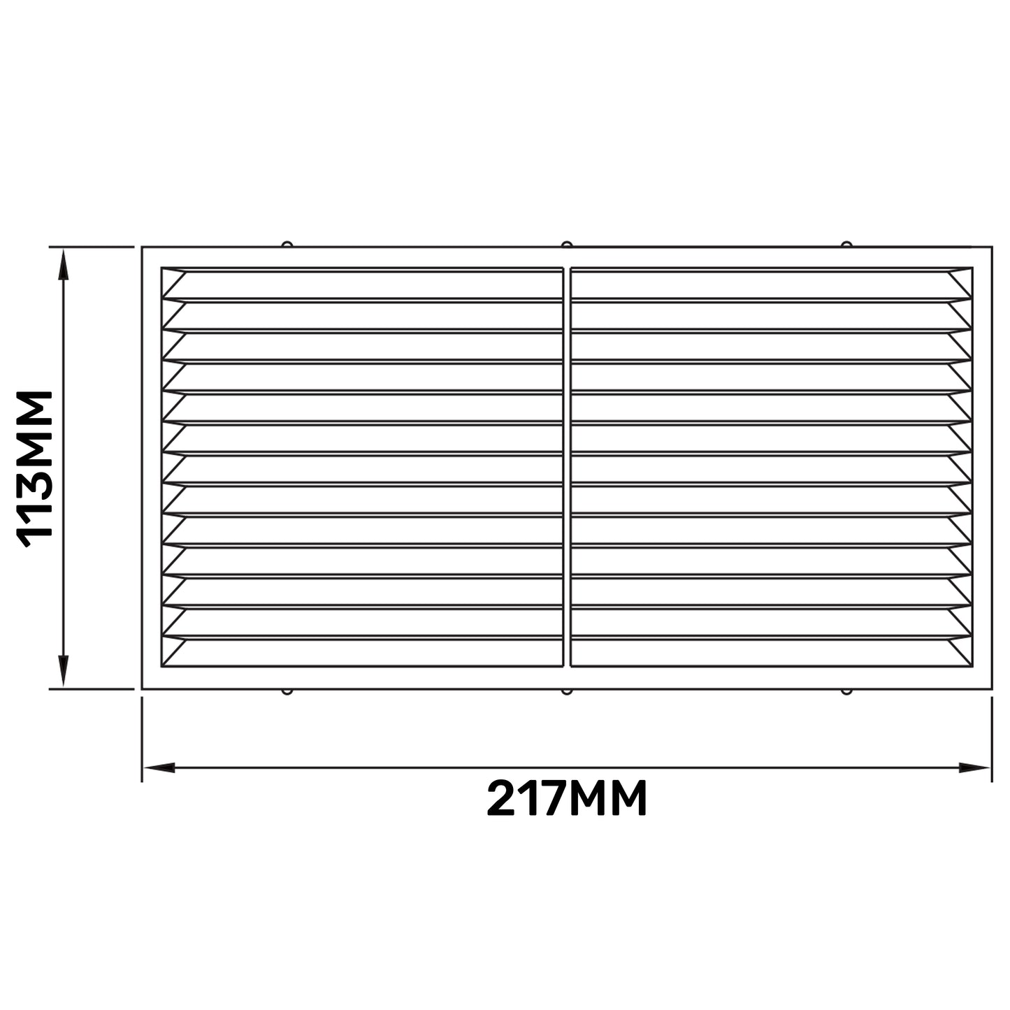White Louvre Vent with Fly Screen, 220mm x 120mm