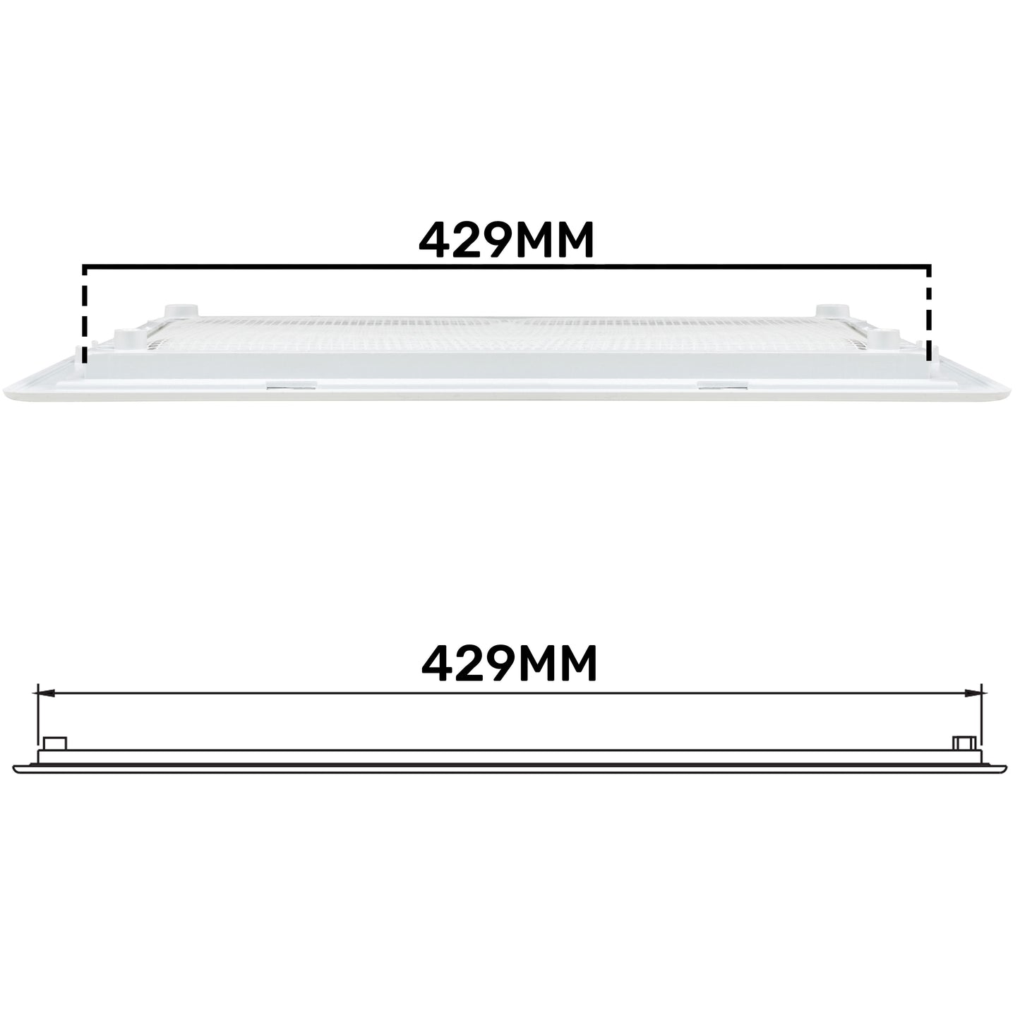 White Louvre Vent with Fly Screen, 430mm x 110mm