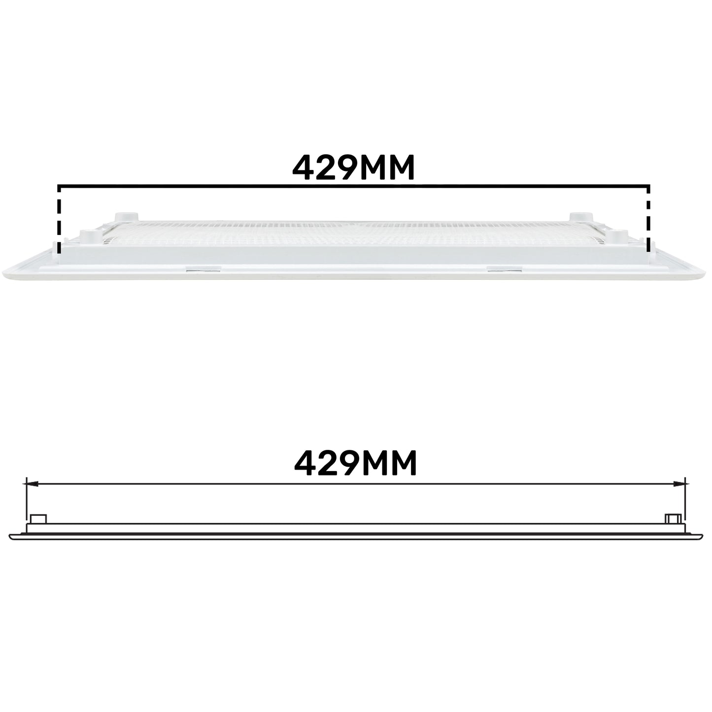 White Louvre Vent with Fly Screen, 430mm x 110mm