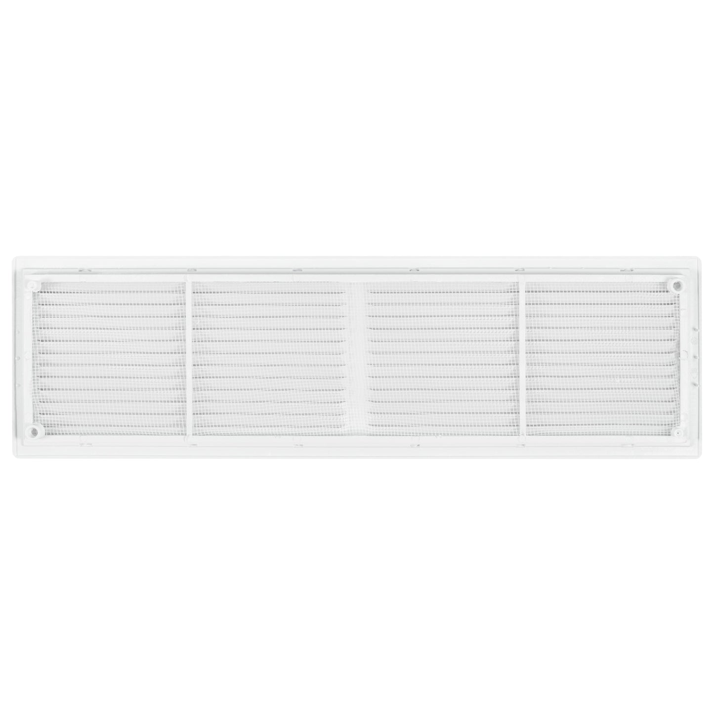 White Louvre Vent with Fly Screen, 430mm x 110mm