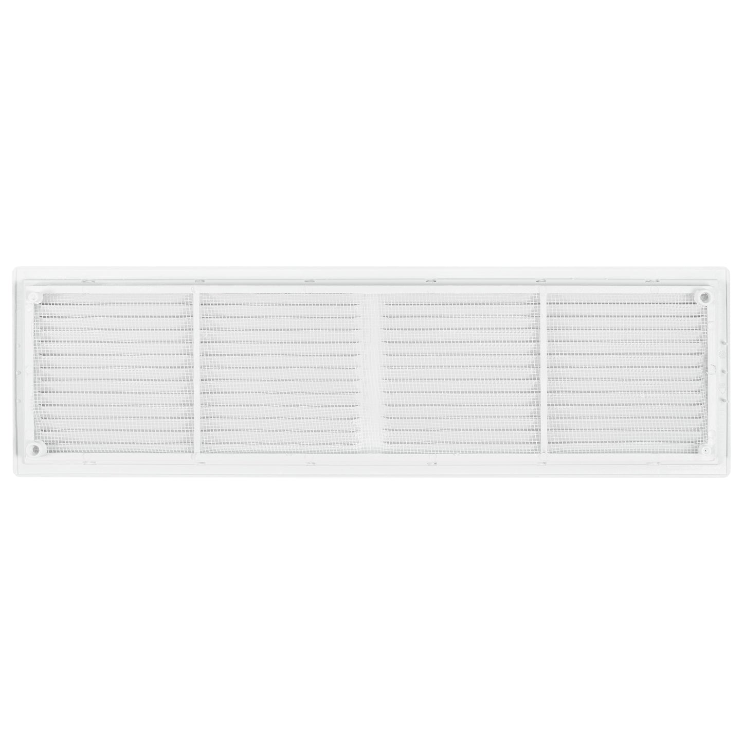 White Louvre Vent with Fly Screen, 430mm x 110mm