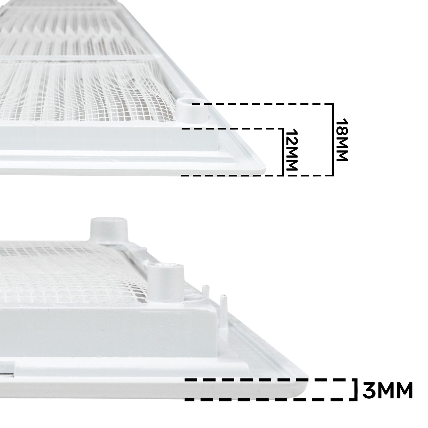 White Louvre Vent with Fly Screen, 430mm x 110mm