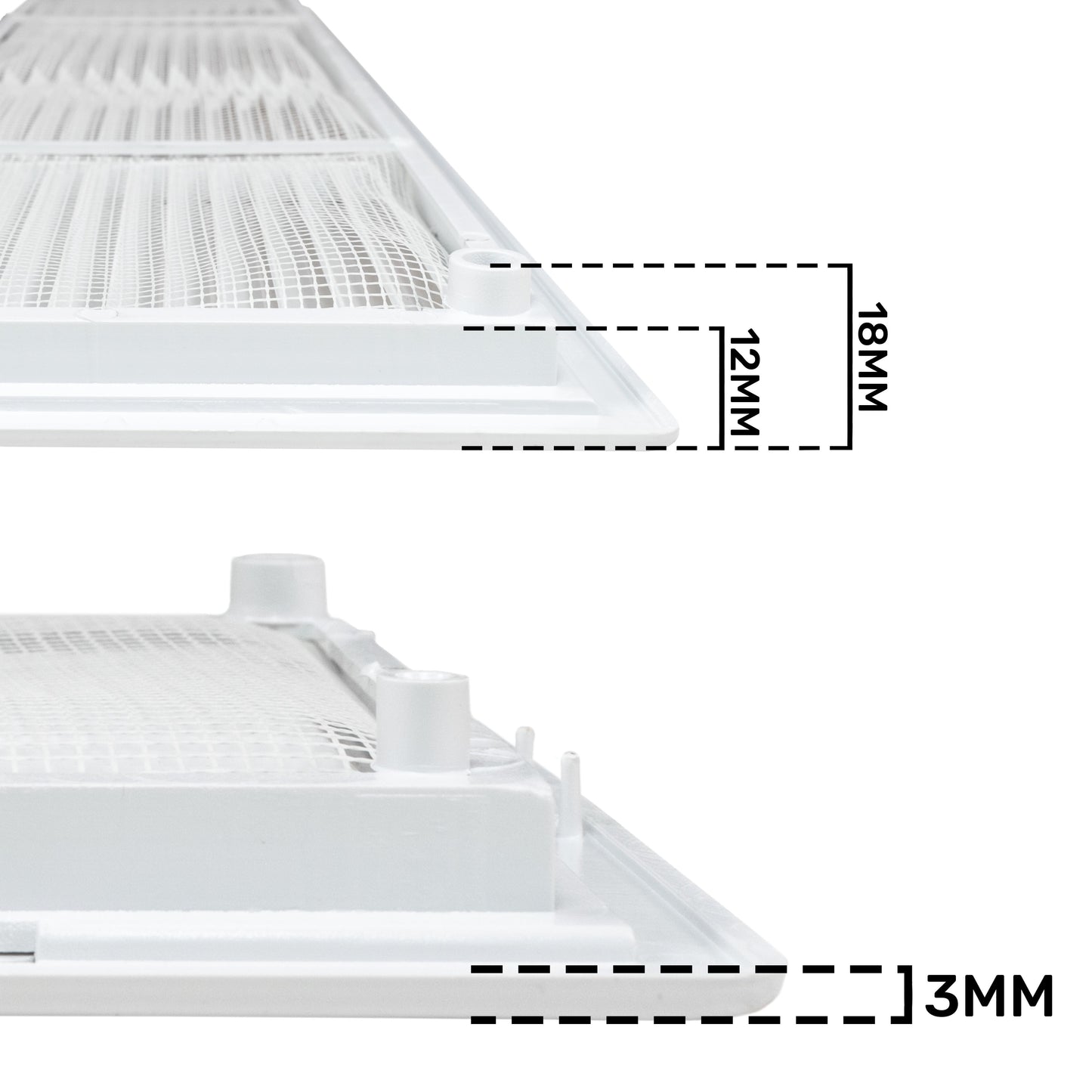 White Louvre Vent with Fly Screen, 430mm x 110mm
