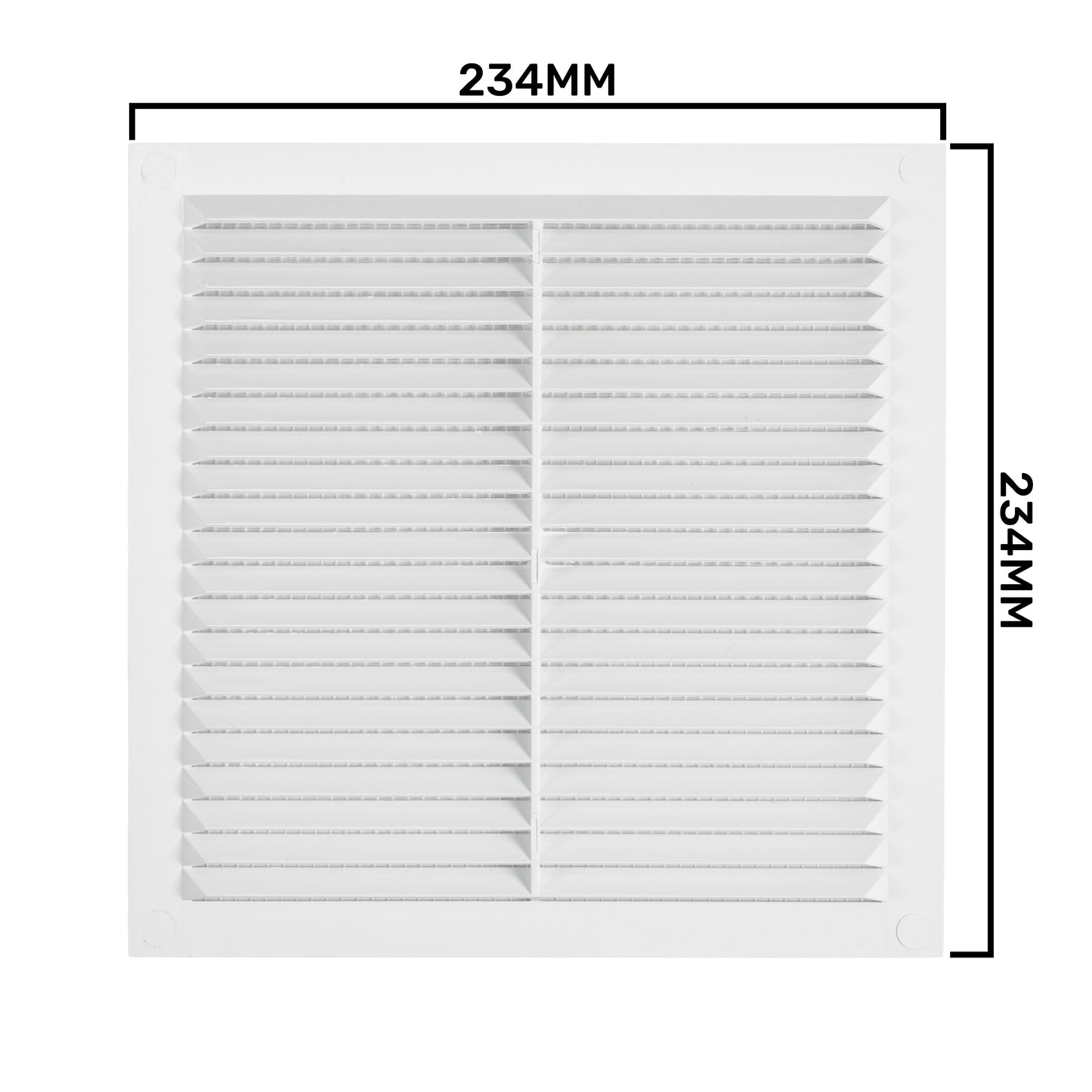 White Louvre Vent with Fly Screen, 235mm x 235mm