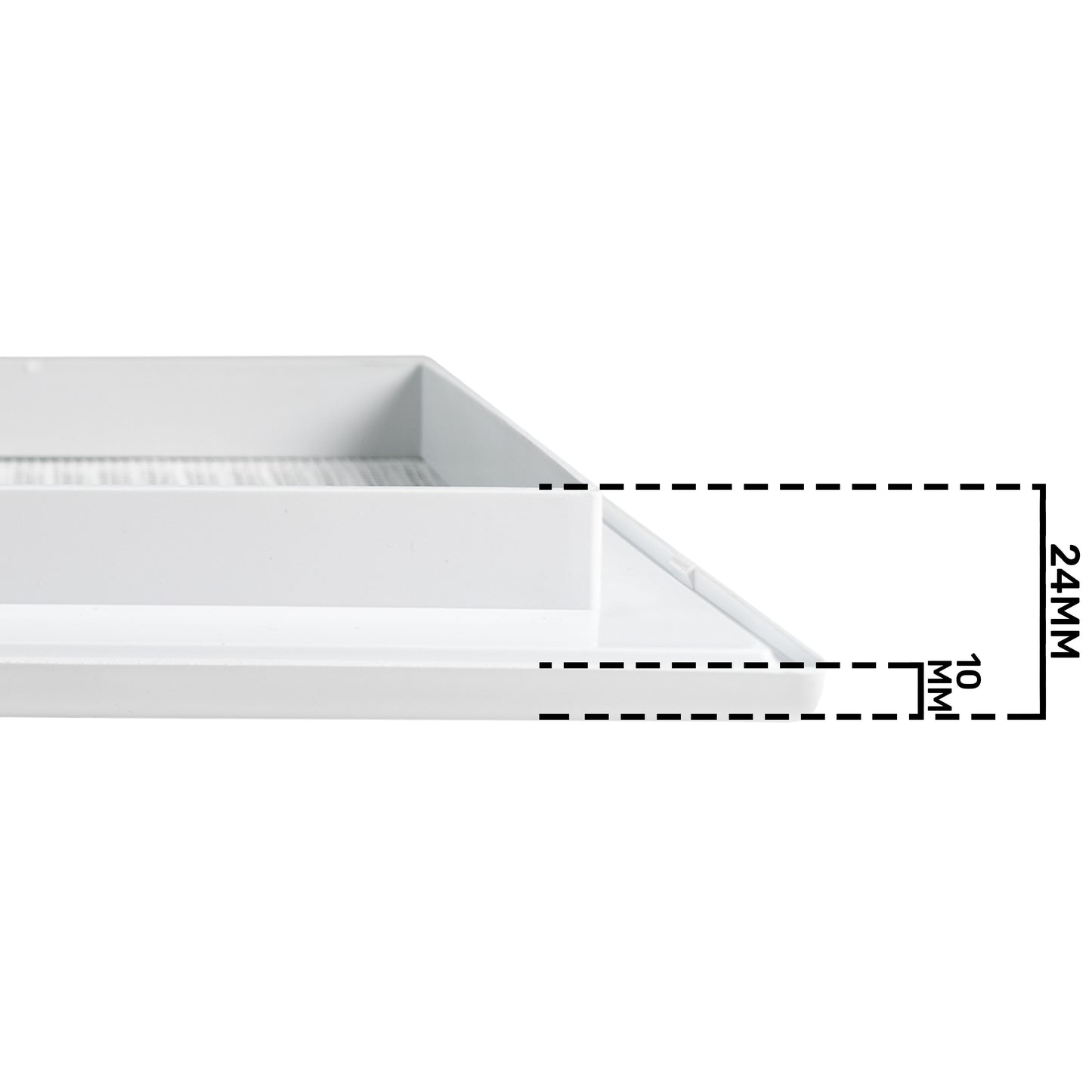 Luxury White Duo Smart Louvre Vent with Fly Mesh, 90mm x 240mm