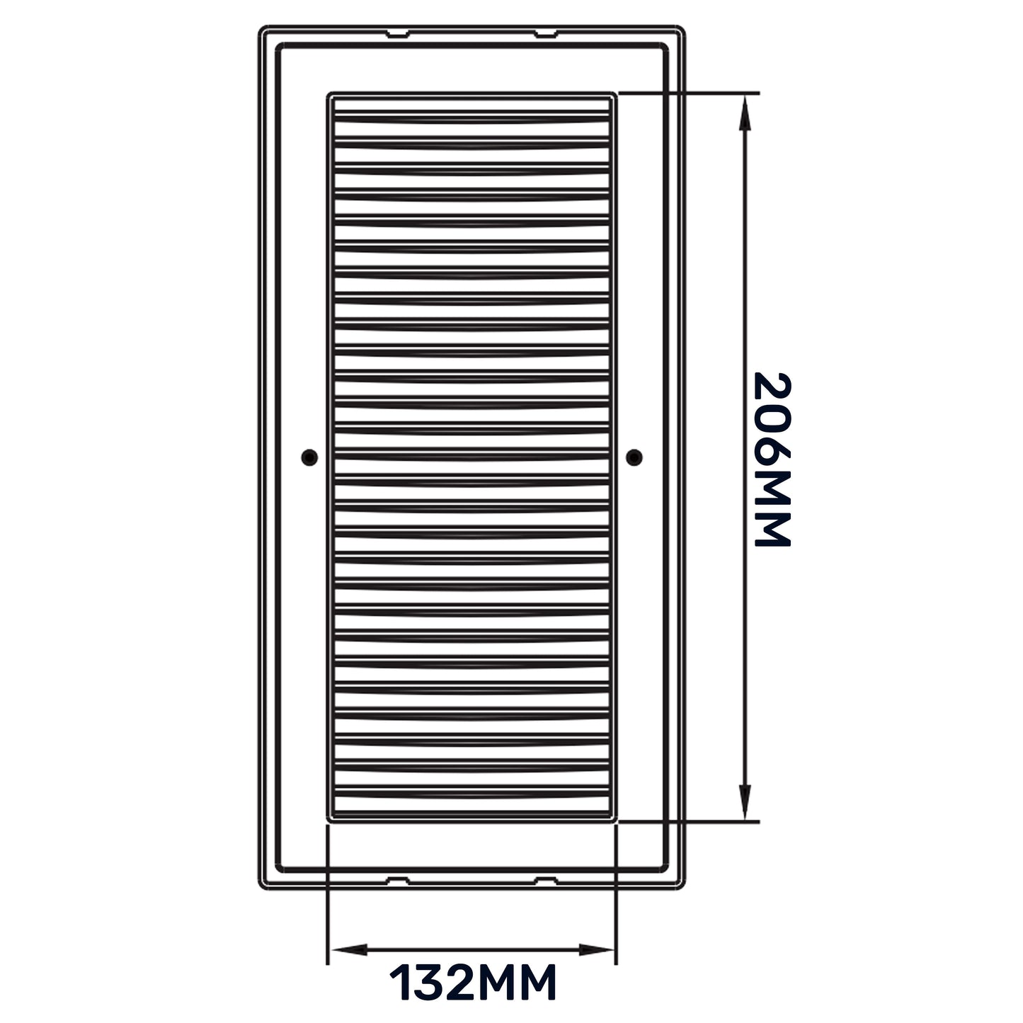 Luxury White Duo Smart Louvre Vent with Fly Mesh, 140mm x 210mm