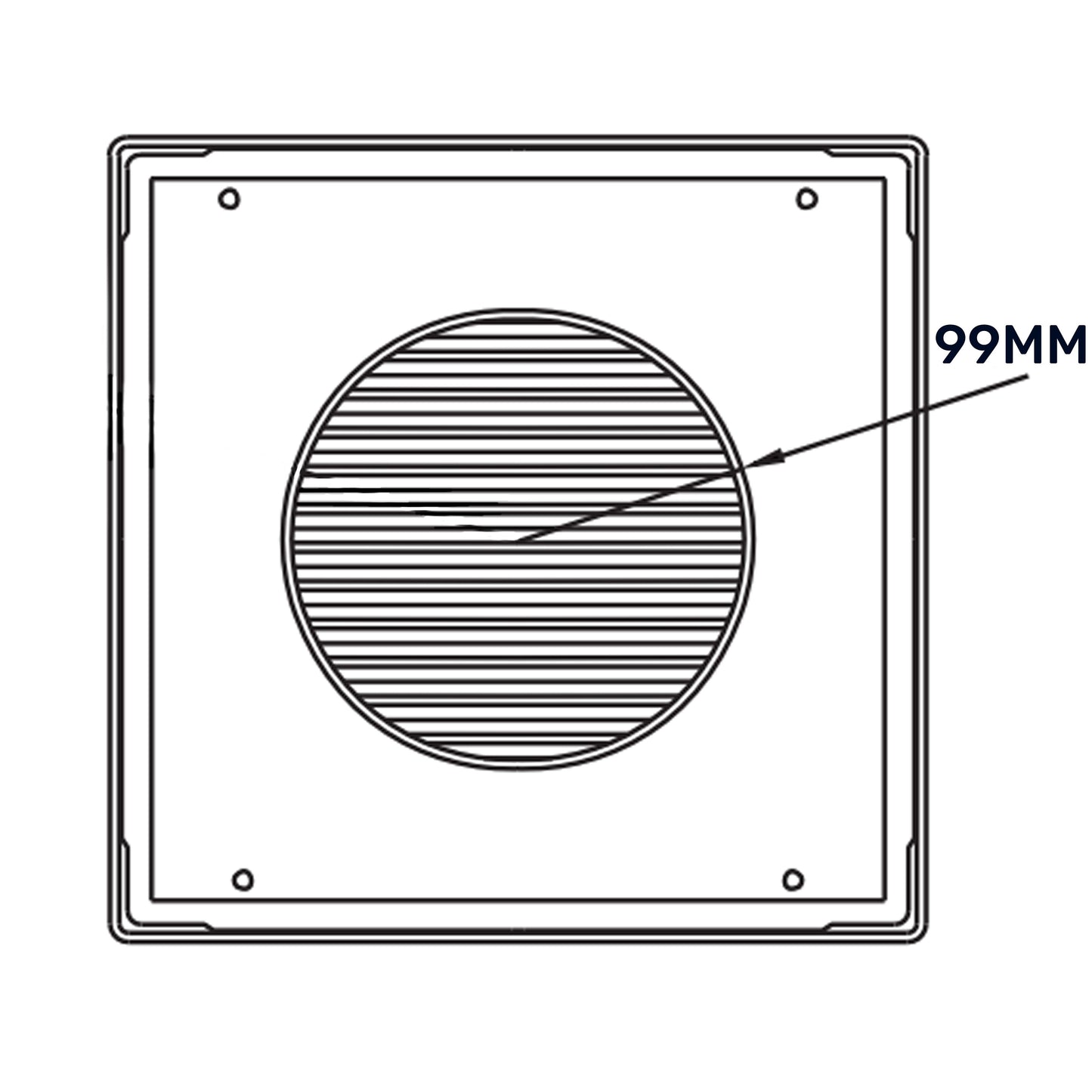 Luxury White Duo Smart Louvre Vent with Fly Mesh, 100mm x 100mm