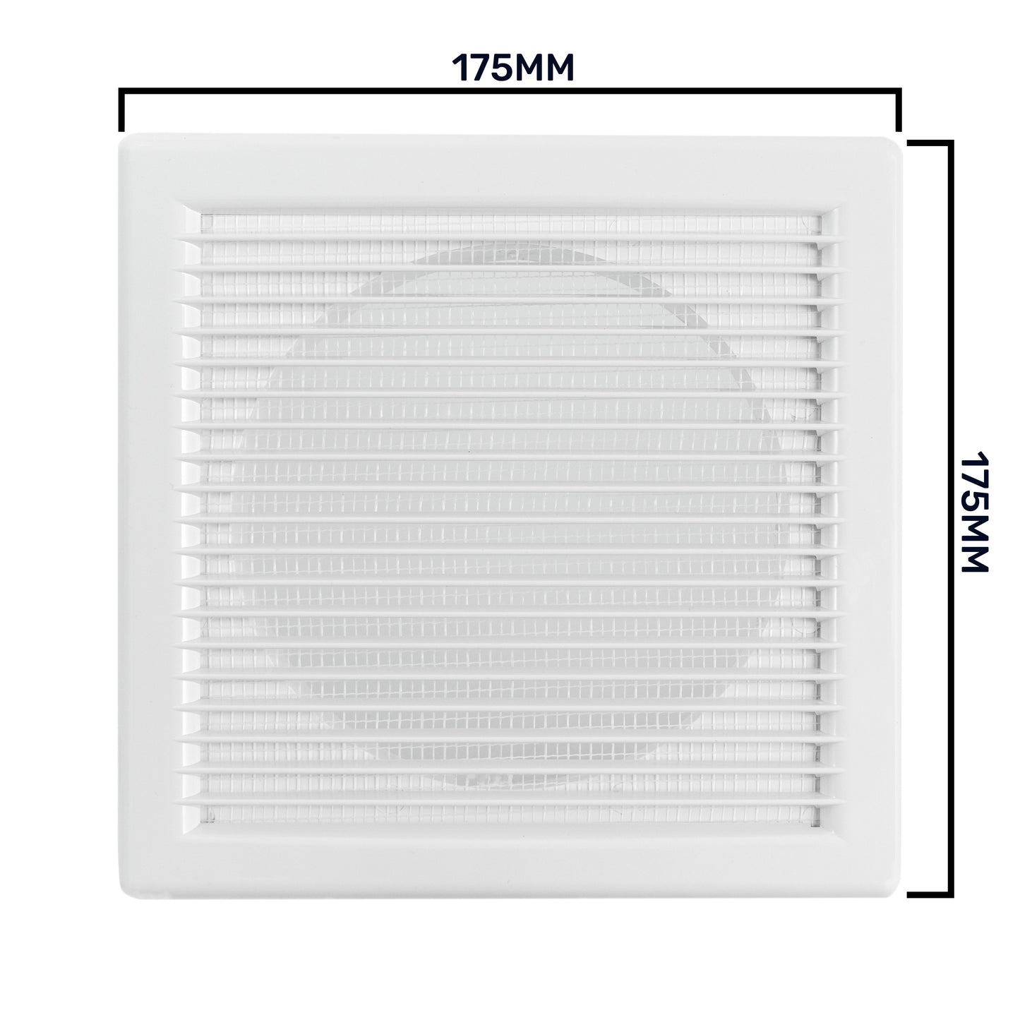 Luxury White Duo Smart Louvre Vent with Fly Mesh, 100mm x 100mm