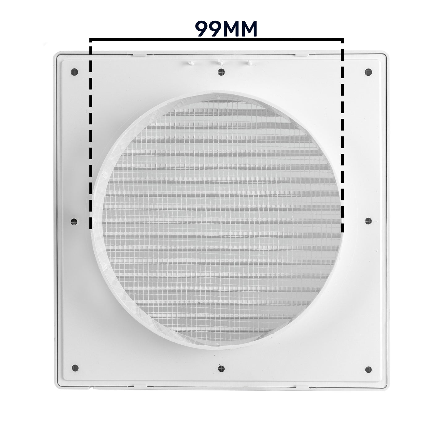 Luxury White Duo Smart Louvre Vent with Fly Mesh, 100mm x 100mm