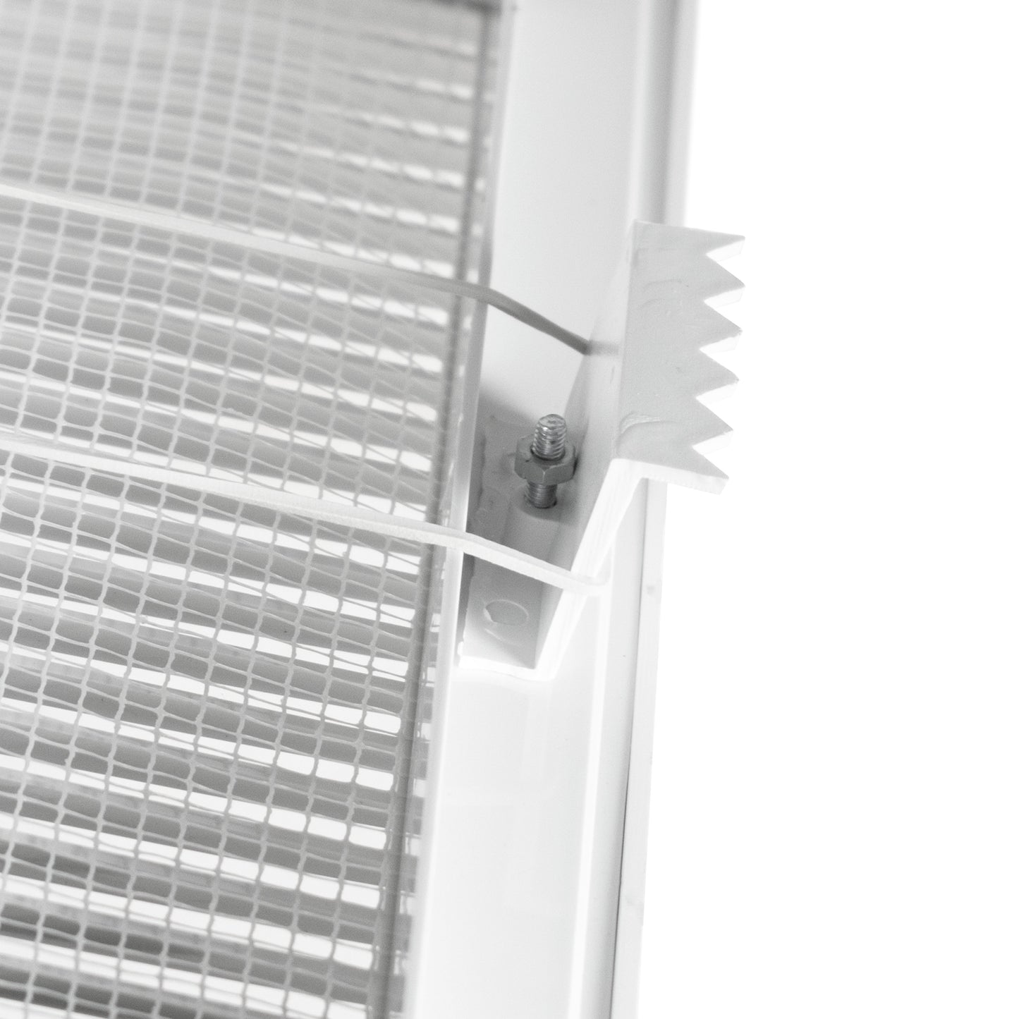 Luxury White Duo Smart Louvre Vent with Fly Mesh, 135mm x 135mm
