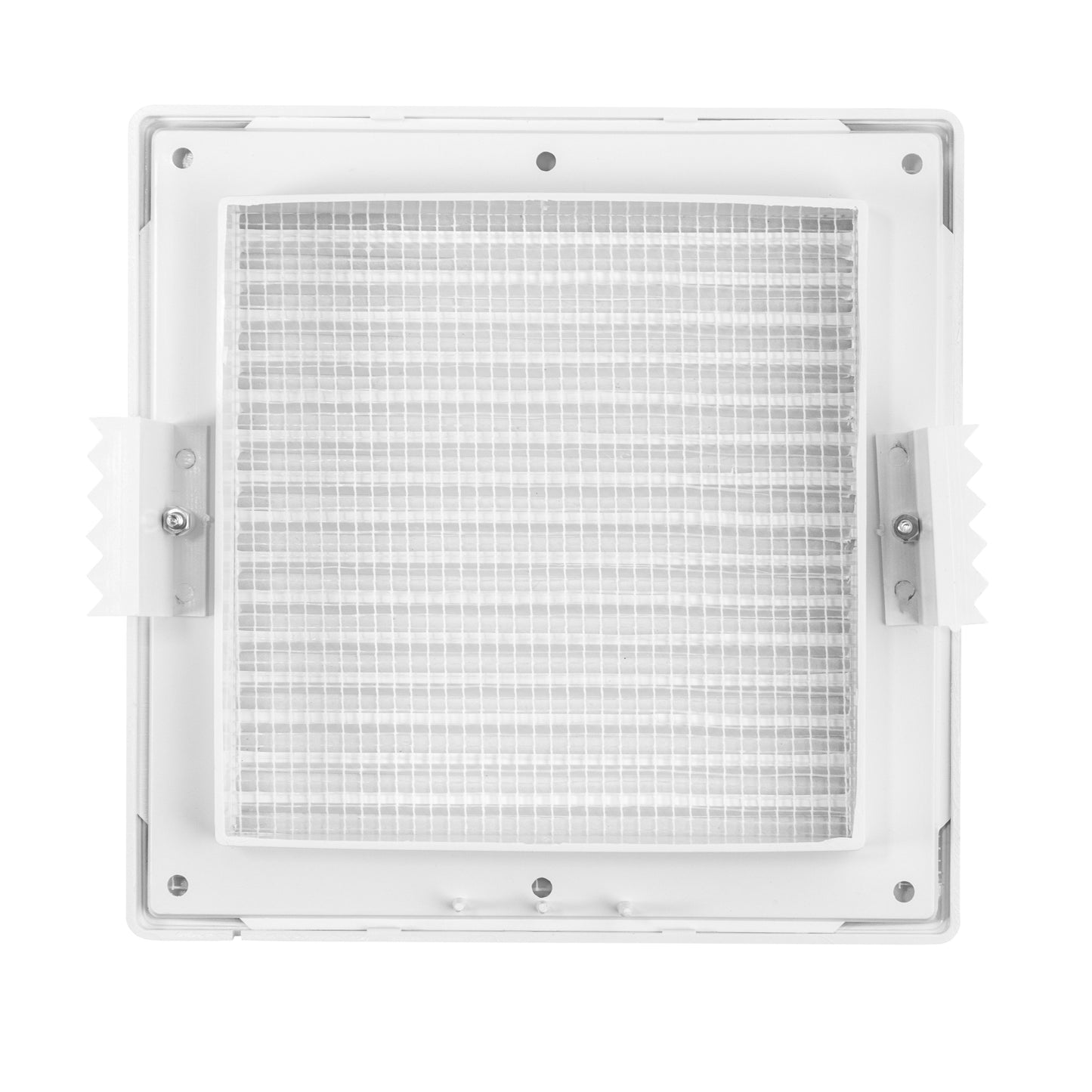 Luxury White Duo Smart Louvre Vent with Fly Mesh, 135mm x 135mm