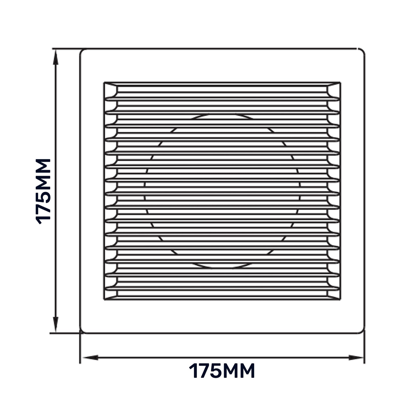 Luxury White Duo Smart Louvre Vent with Fly Mesh, 125mm x 125mm