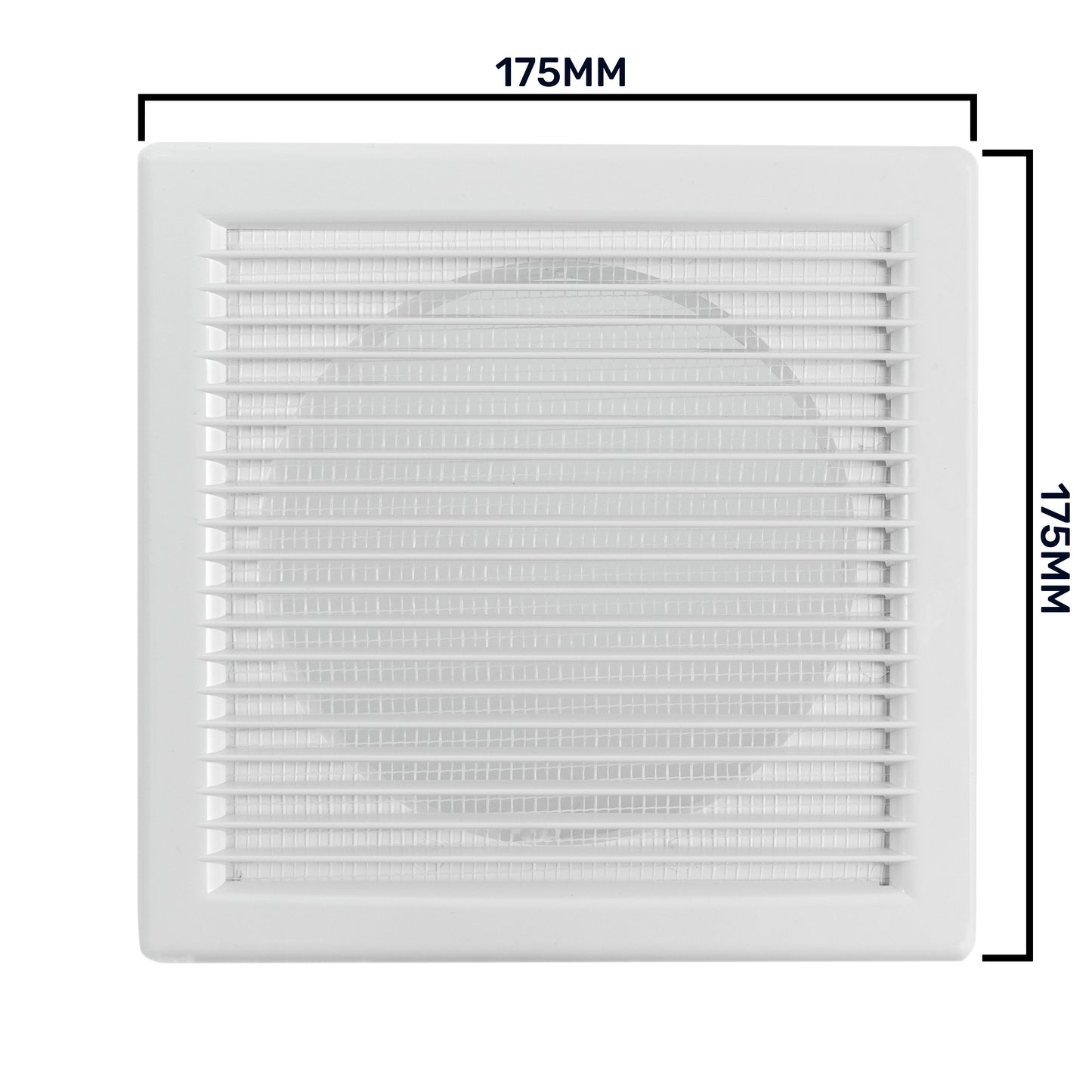 Luxury White Duo Smart Louvre Vent with Fly Mesh, 125mm x 125mm