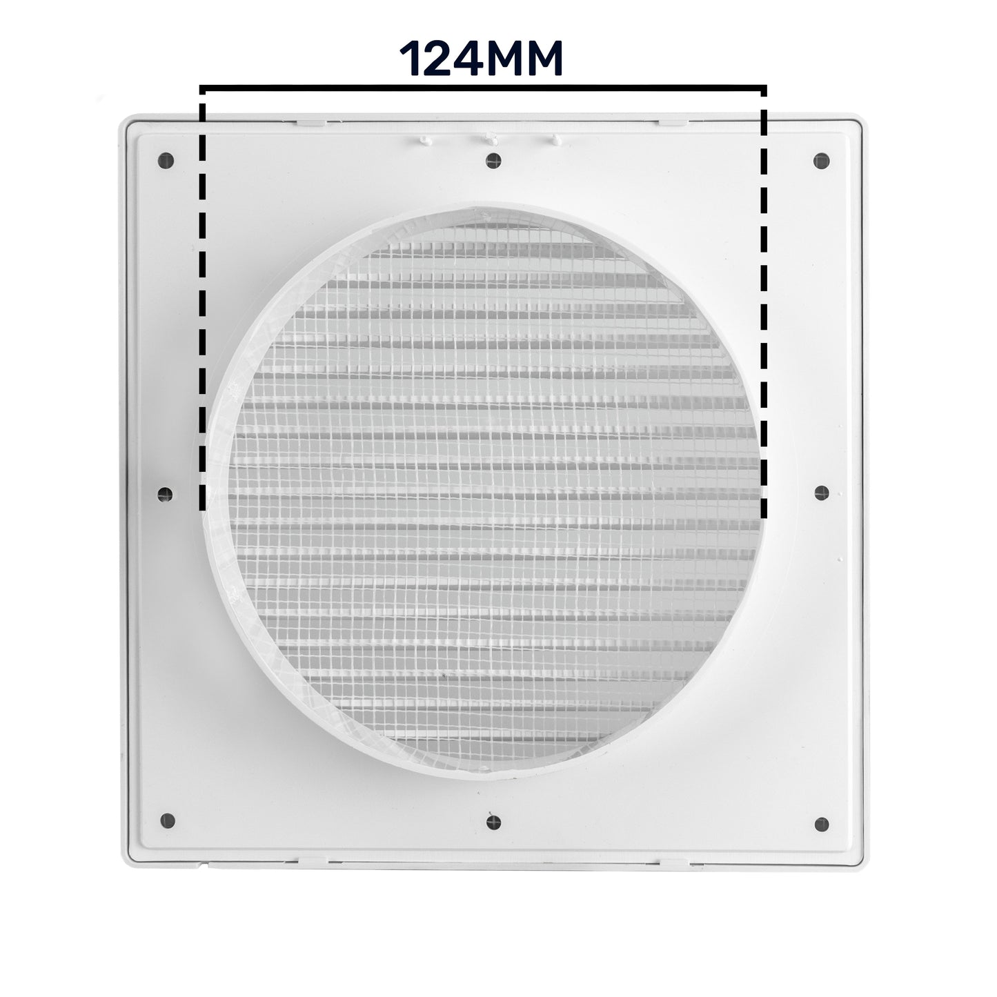 Luxury White Duo Smart Louvre Vent with Fly Mesh, 125mm x 125mm