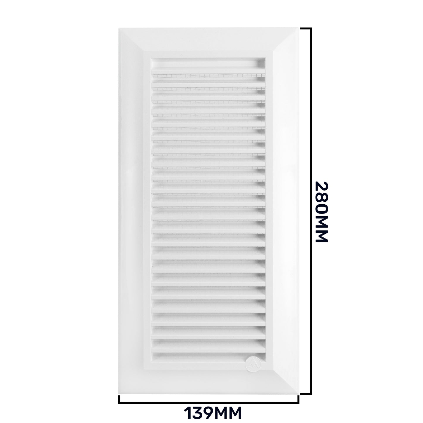 White Duo Smart Louvre Vent with Fly Mesh, 90mm x 240mm