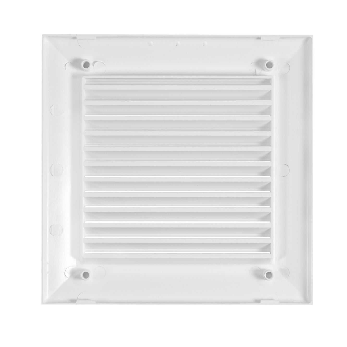 White Duo Smart Louvre Vent with Fly Mesh, 165mm x 165mm