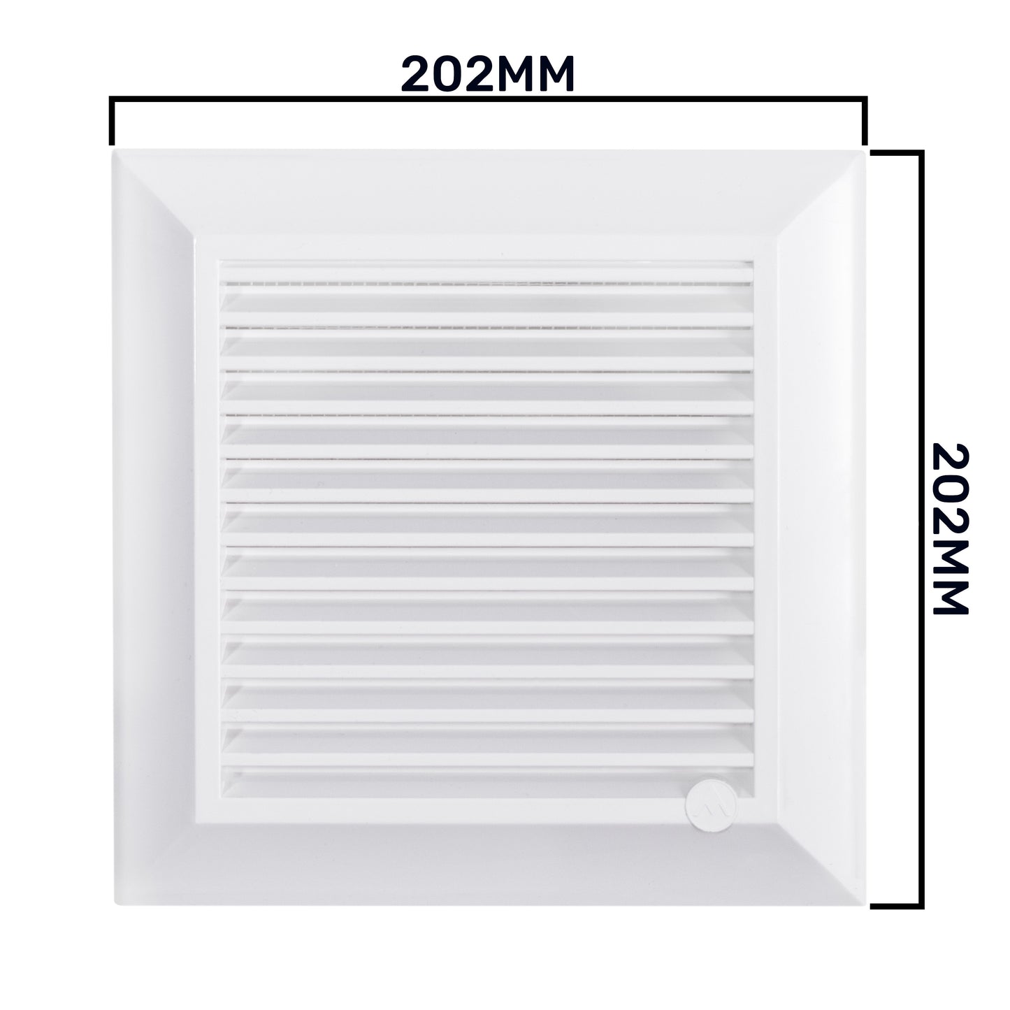 White Duo Smart Louvre Vent with Fly Mesh, 165mm x 165mm