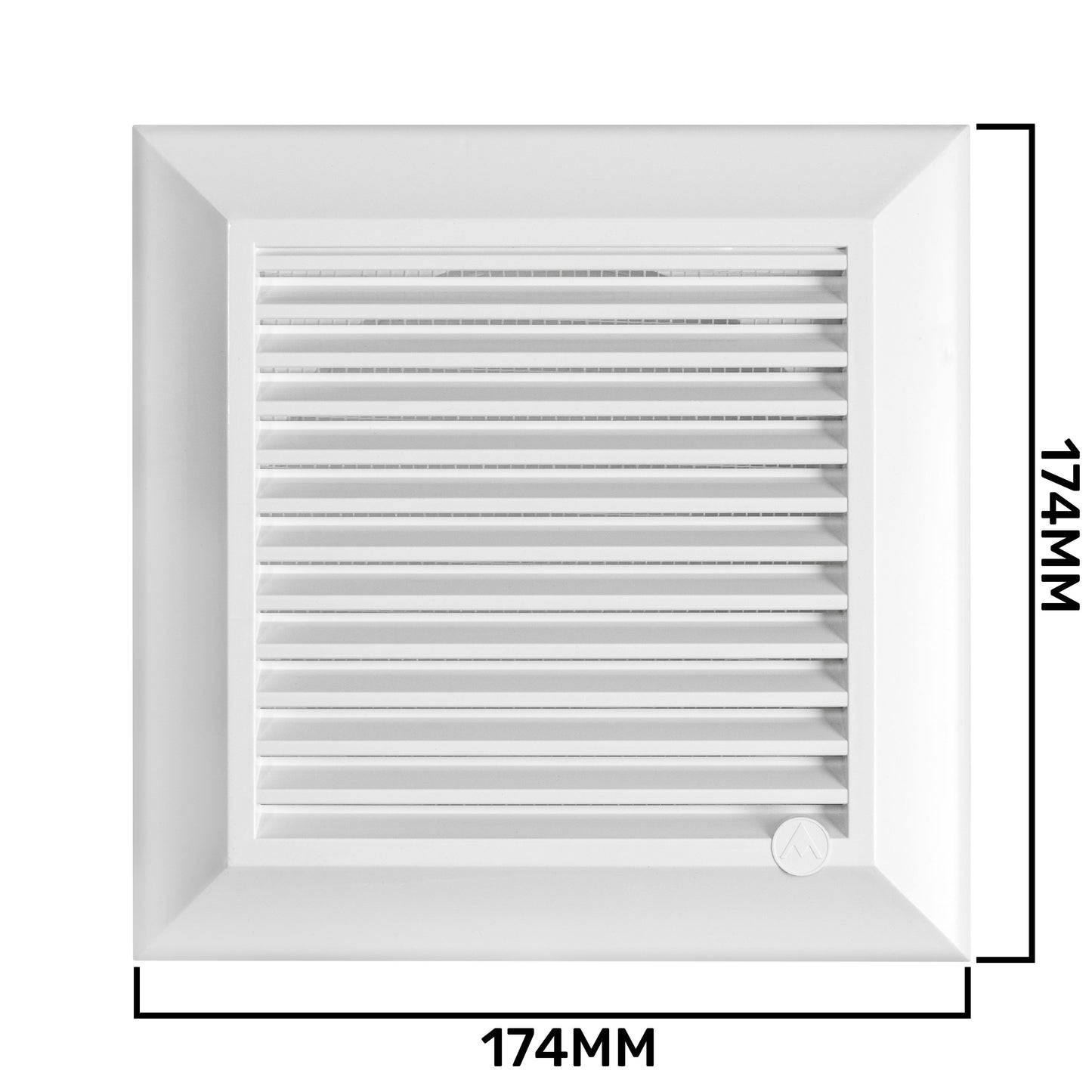 White Duo Smart Louvre Vent with Fly Mesh, 100mm x 100mm